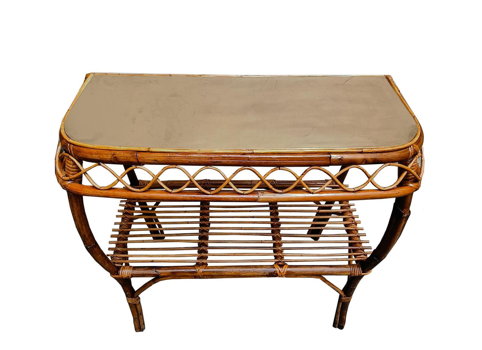Franco Albini Attrib. Bamboo And Rattan Console Table, Italy 1960s photo 1278.0