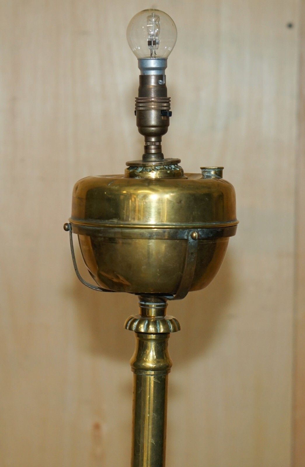 Military Interest Antique Victorian Floor Standing Electric Converted Oil Lamp photo buy