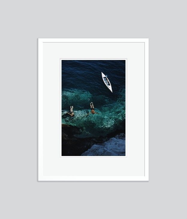 Slim Aarons 'Capri Holiday' Framed White photo furniture