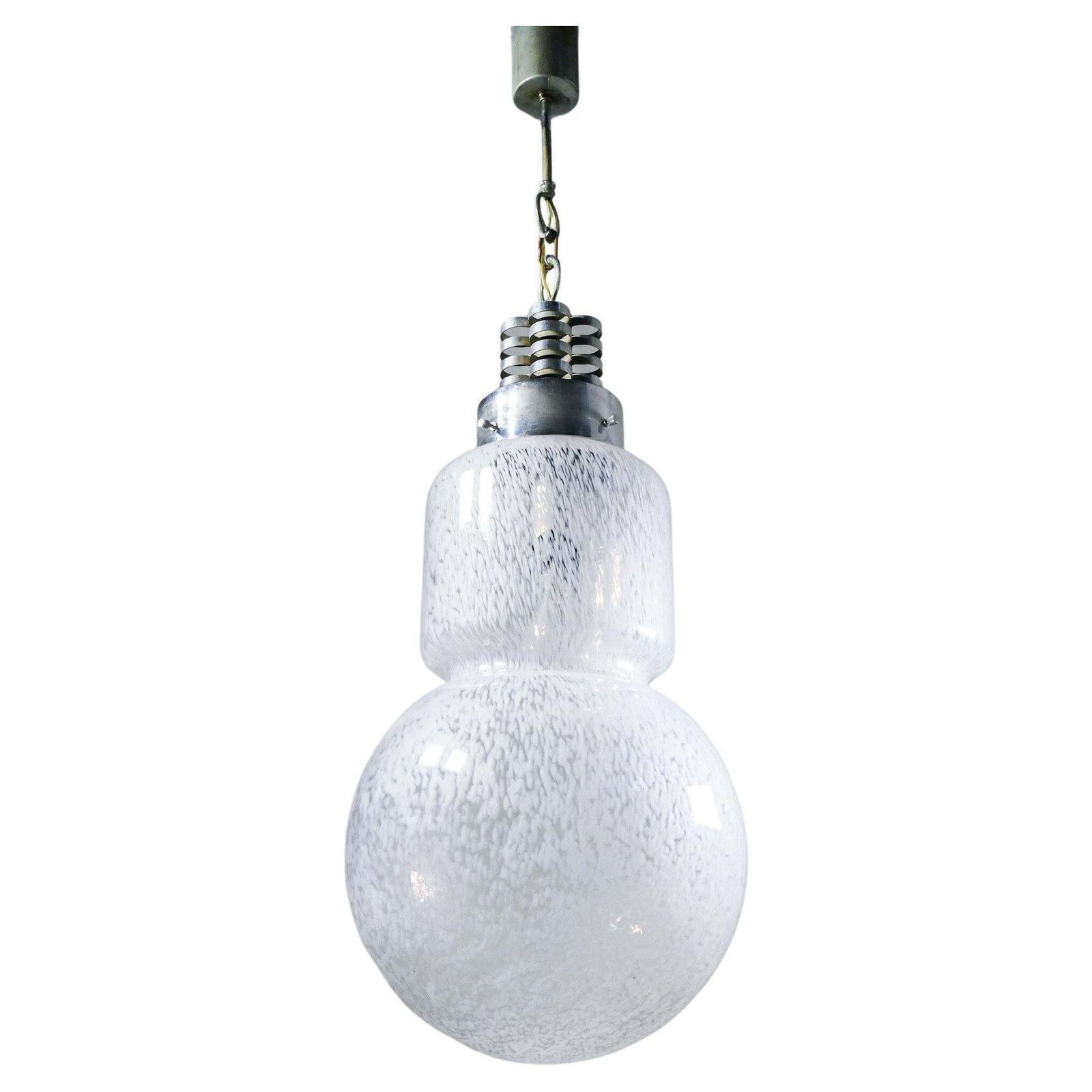 Space Age Chandelier Designed By Mazzega In Speckled Blown Glass. Murano, 1970s
