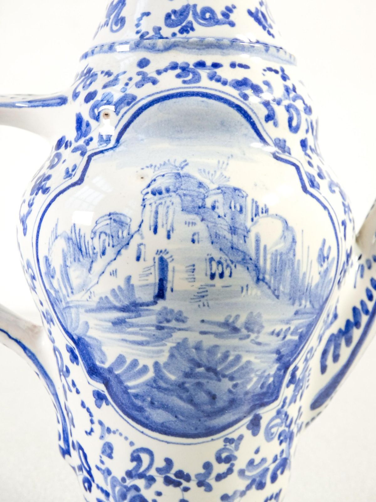 Albisola Ceramic Jug, Hand Painted, Alba Docilia Manufacture, Italy, Early 20thc photo vintage