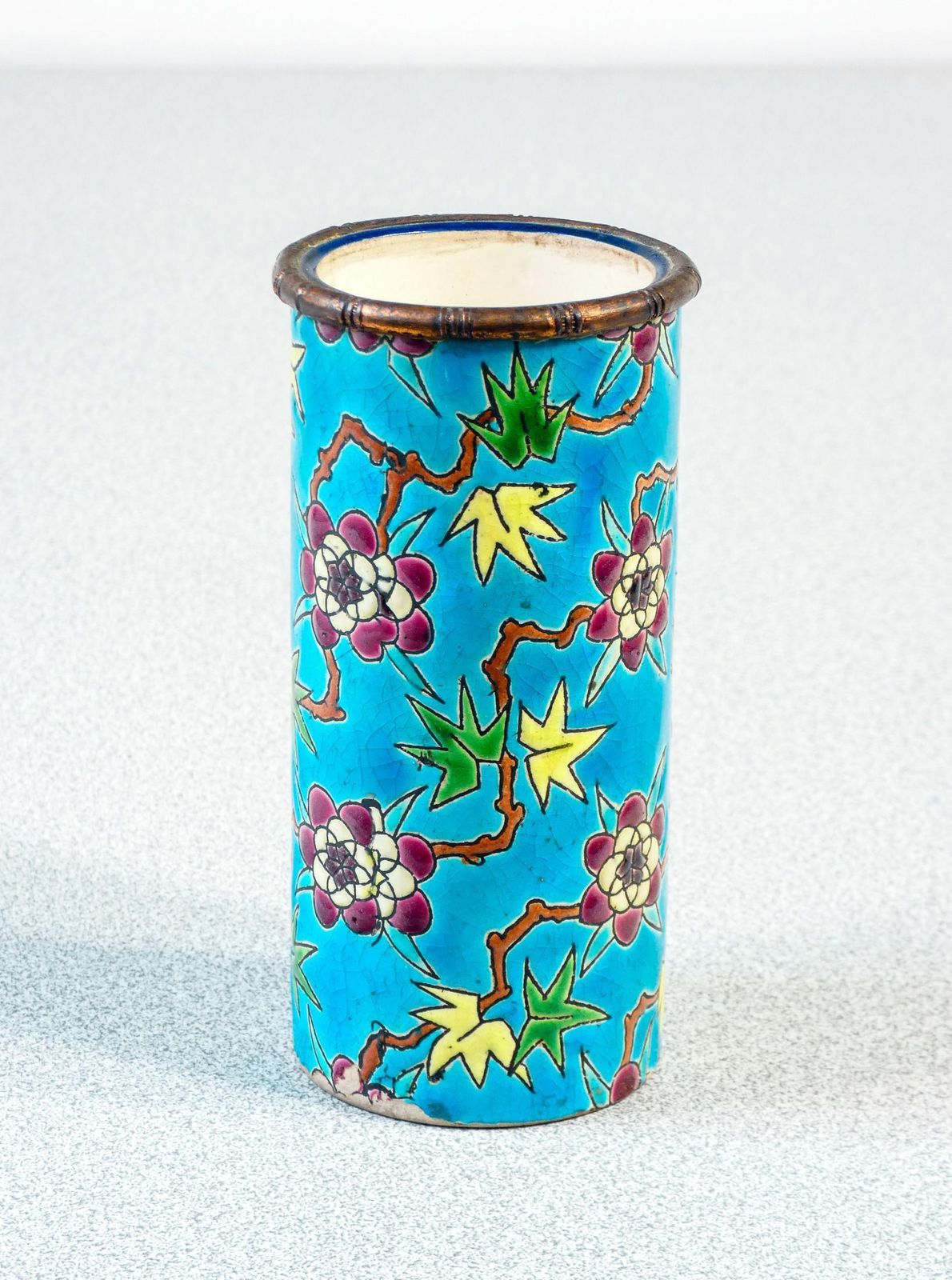 photo furniture Pair Of Emaux De Longwy Ceramic And Glaze Jars. France, Late 19th Century