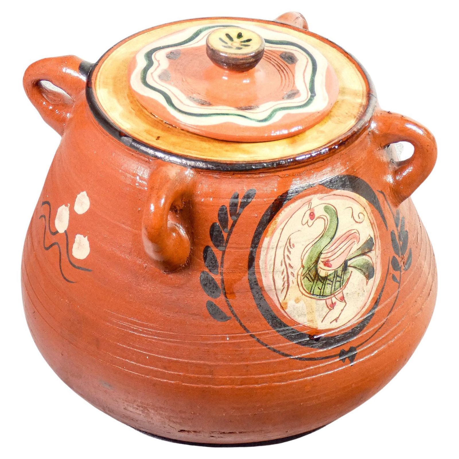 Painted And Glazed Terracotta Vase Signed Renzo Igne, Italy, 70s/80s
