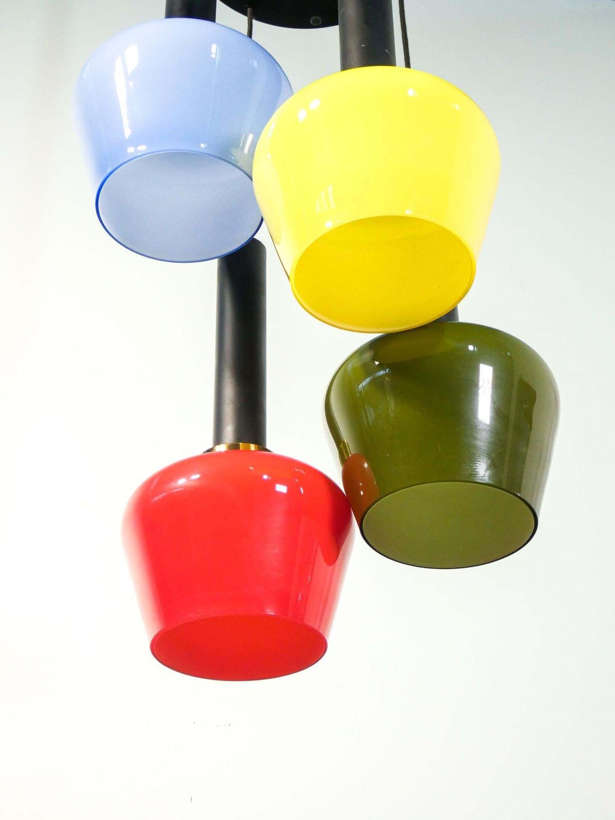 Italian Chandelier In Glass And Metal, Design Referable To Vistosi, Italy, 1960s photo vinterior