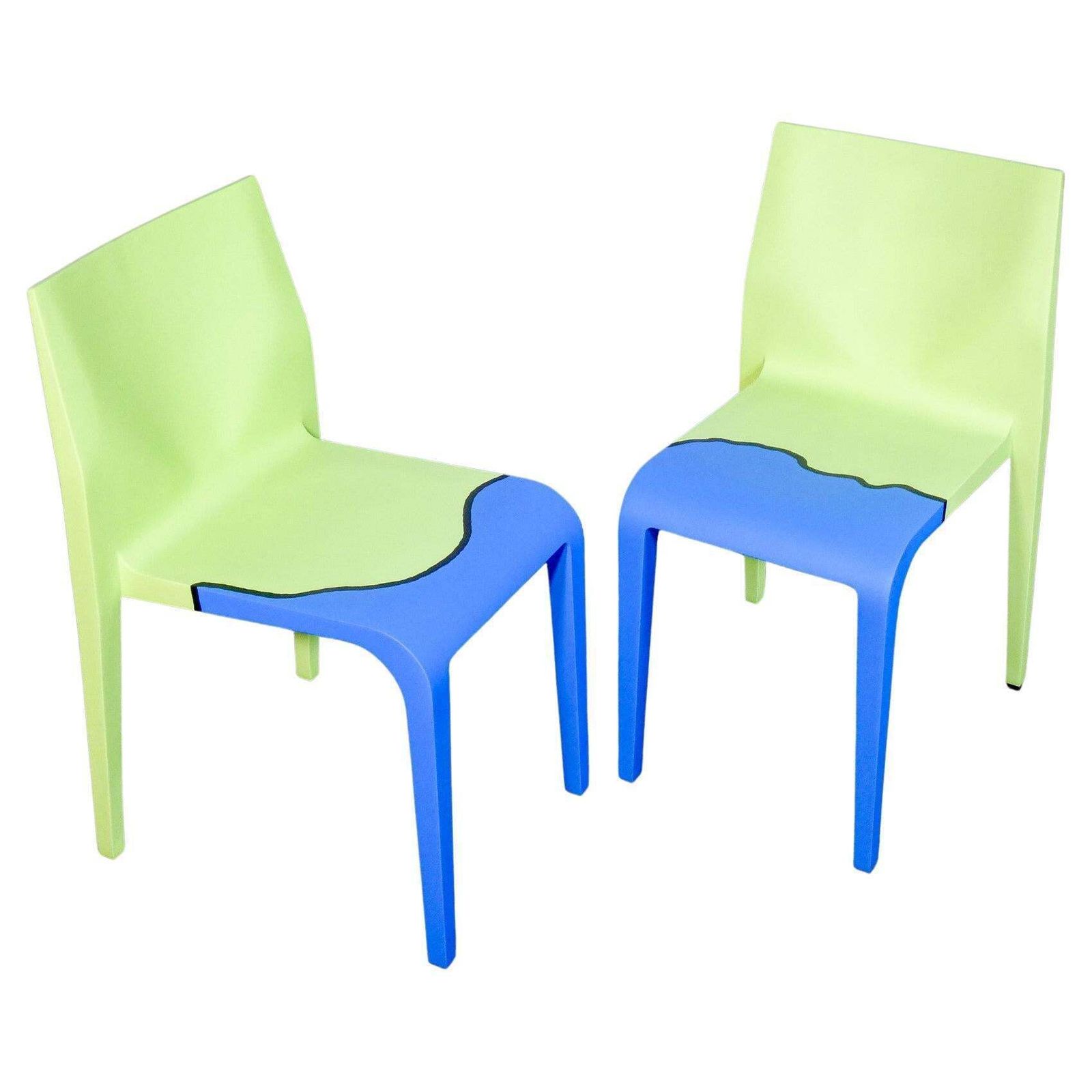 Pair Of Laleggera Chairs, Part Of The Work "Mezzoterra Mezzomare" By Pistoletto