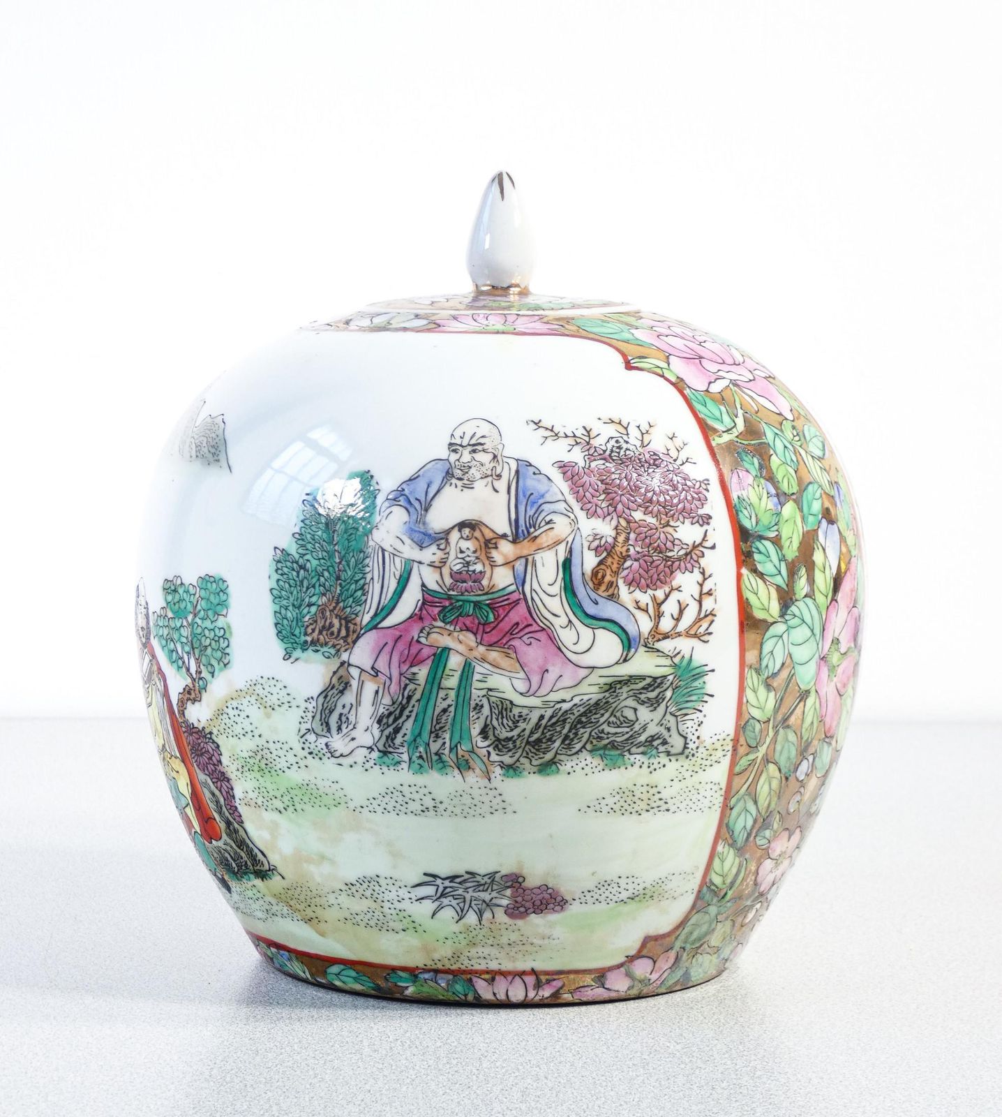 Chinese Ceramic Vase Painted With Figures From The Taoist Tradition. 20thc. photo buy