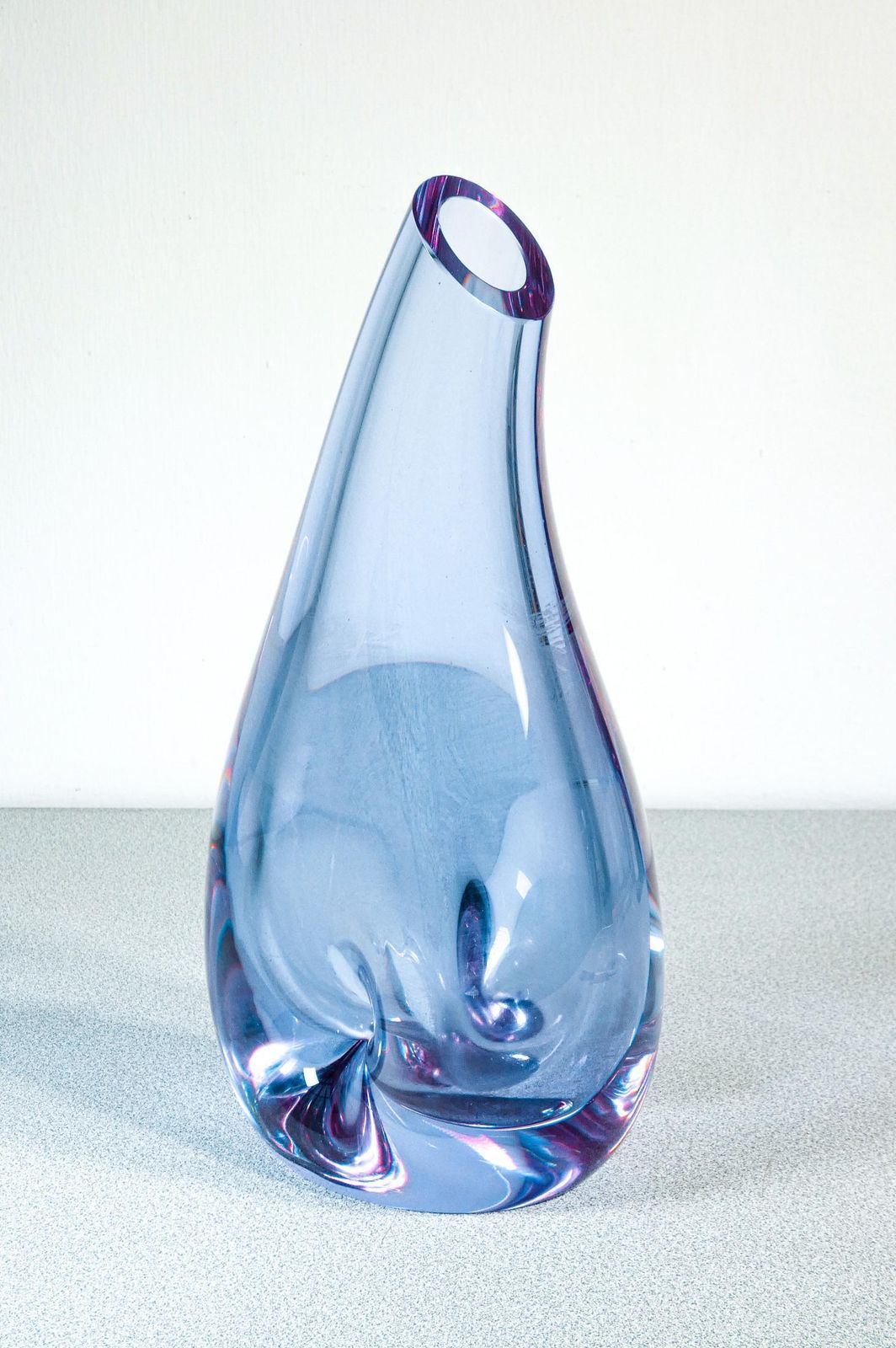 Sevres Blown Glass Vase, Iridescent Coloring. France, 1980s photo vinterior