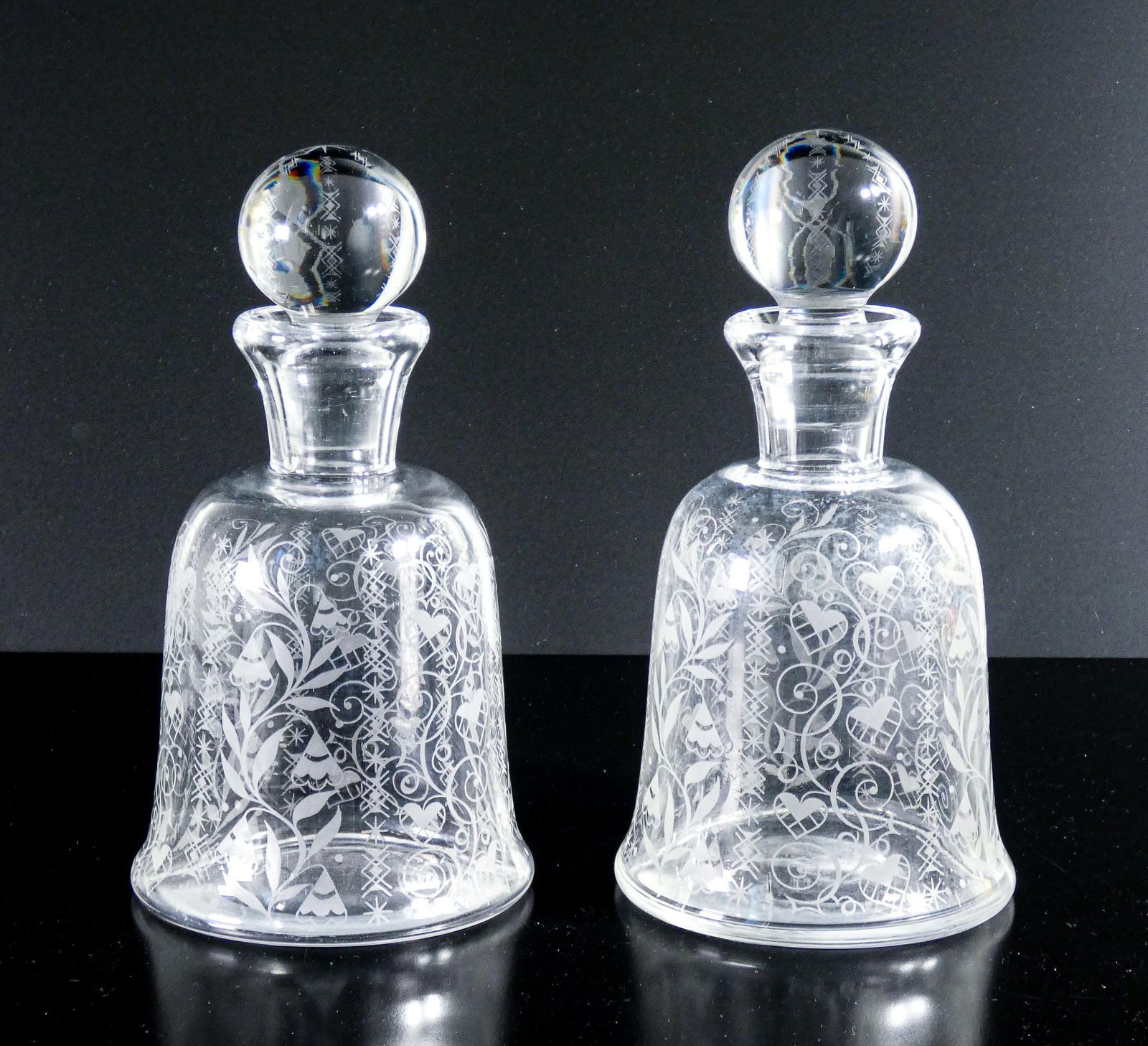Pair Of Baccarat Crystal Bottles, Morivo Argentina. France, 1940s photo furniture