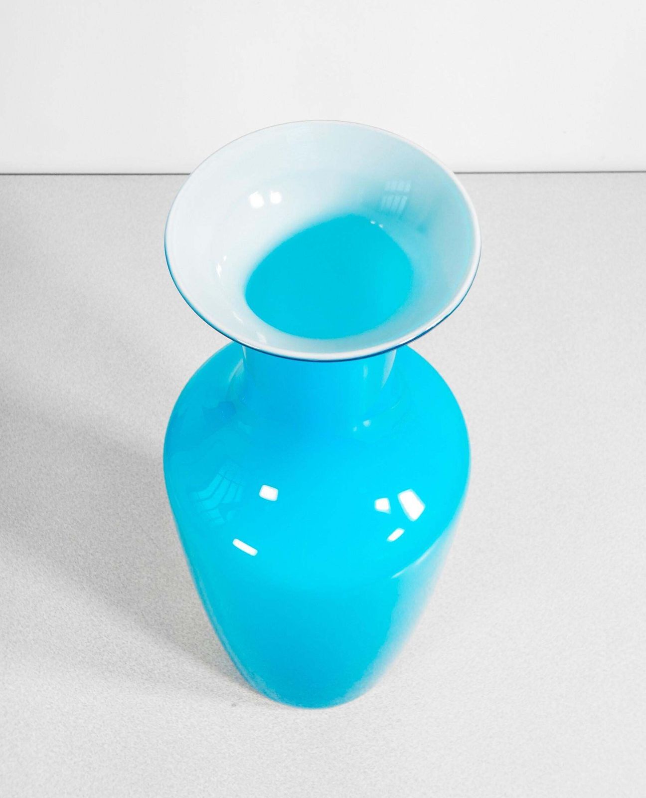 Incamiciato Blue Blown Glass Vase, Design Carlo Scarpa For Venini. 1994 photo 1620.0