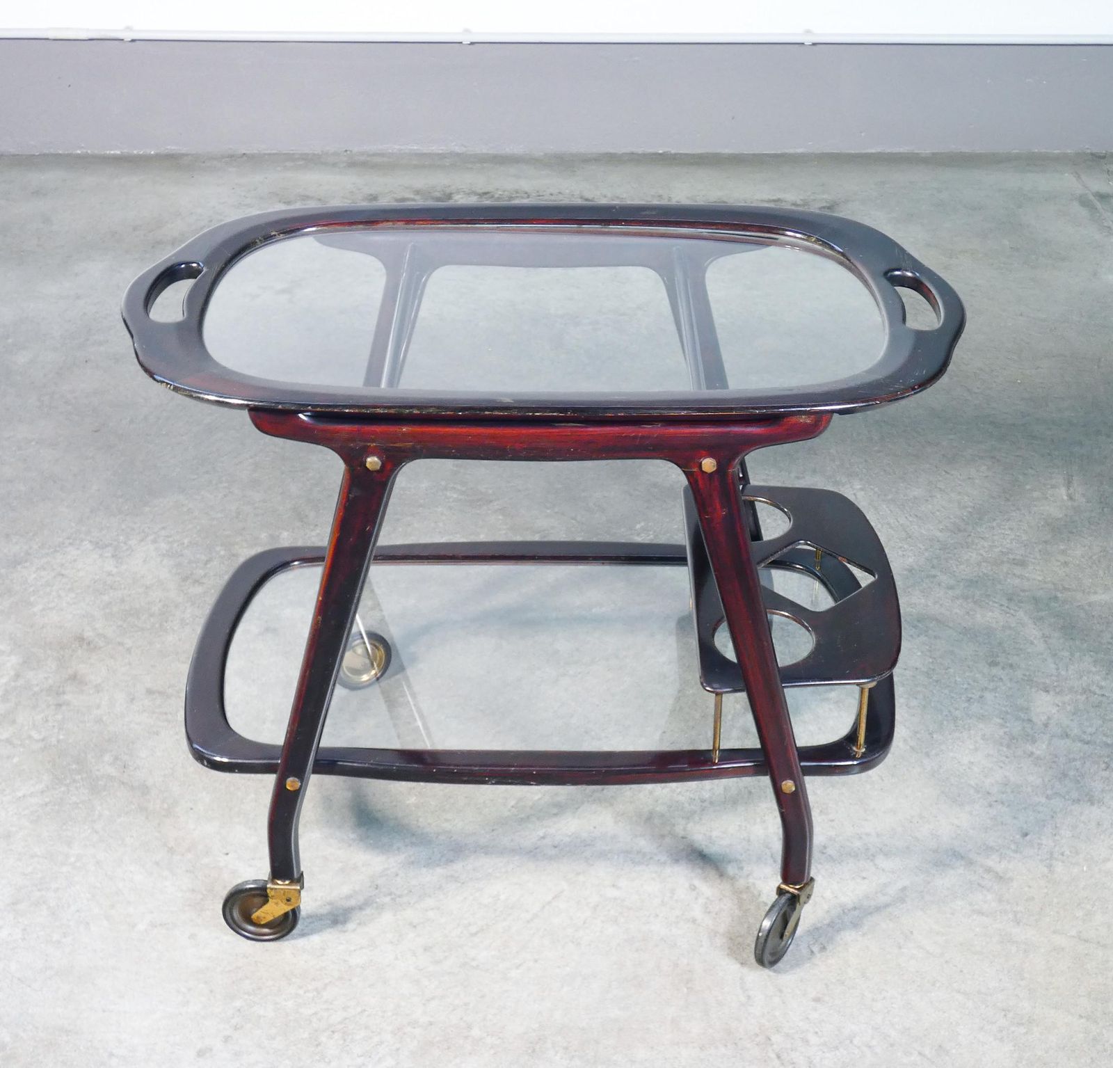 Cesare Lacca Design Food Cart, Lacquered Wood With Tray. 1950s photo Home Decor