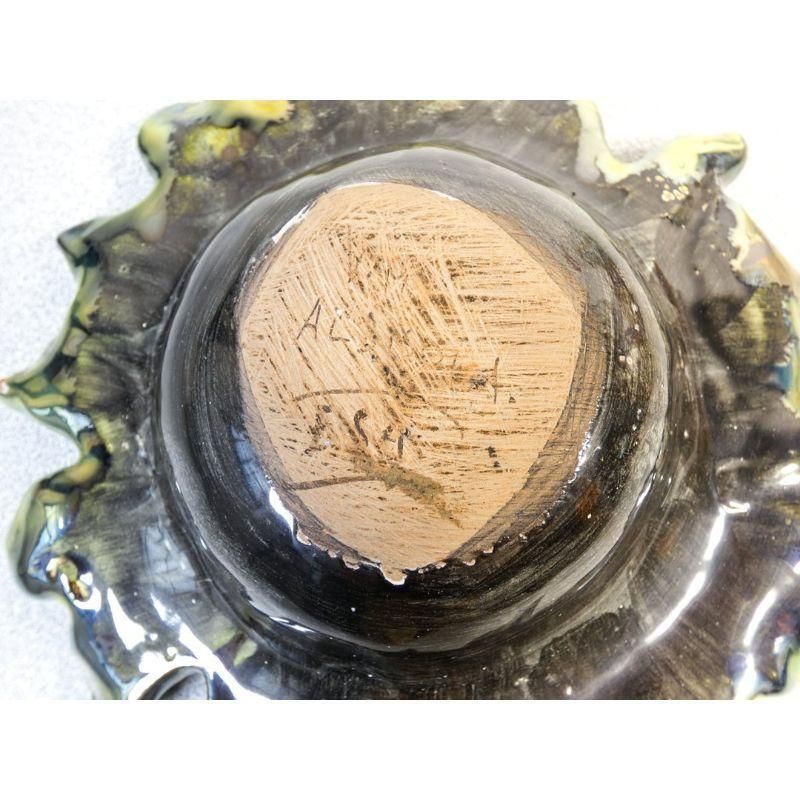 Ceramic Ashtray Signed Vm Albisola, Esa Mazzotti, Mid 20th Century photo vintage
