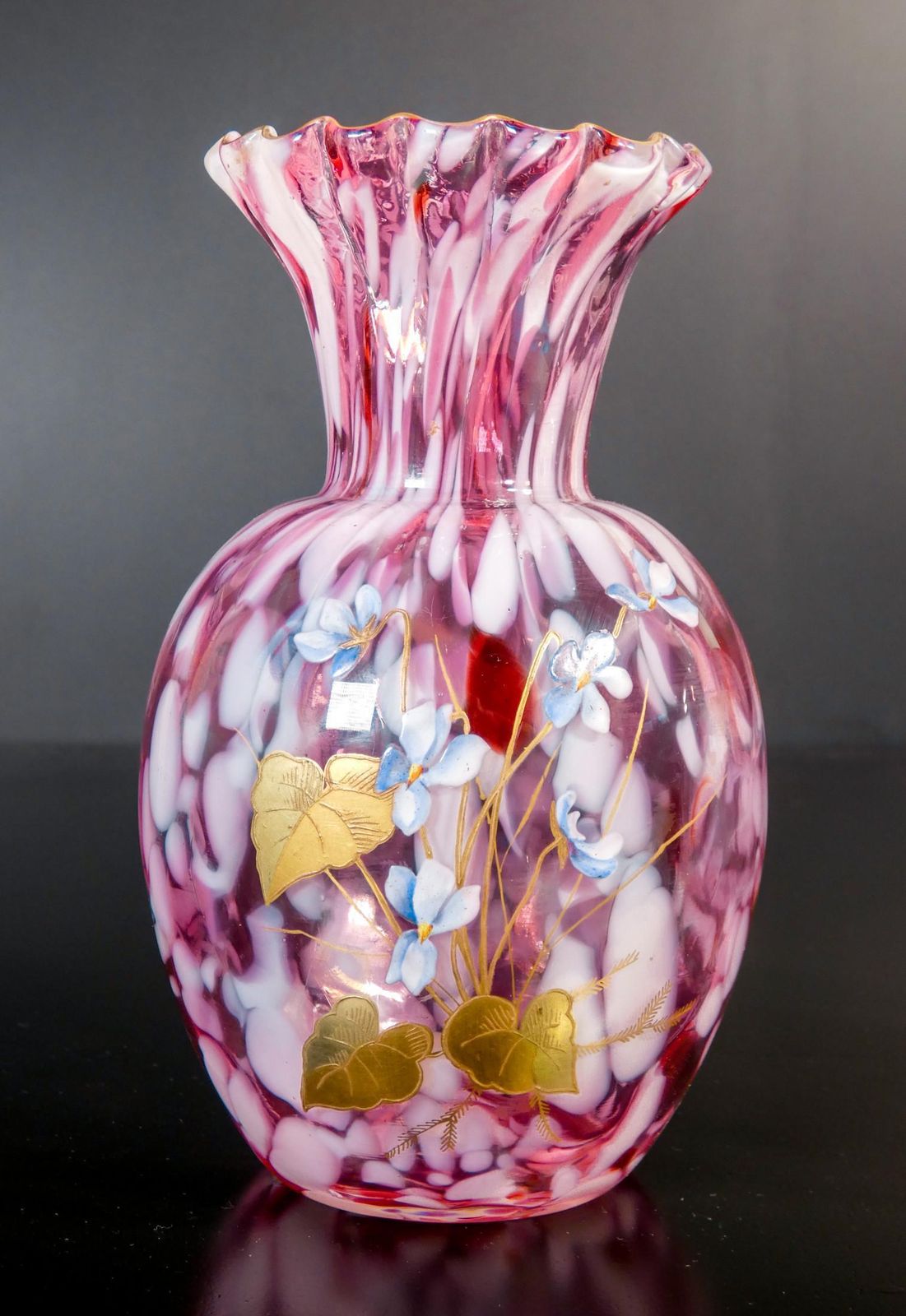 Pair Of Blown Glass Vases, "Verrerie Saint Denis" 'Post Legras', 1800 photo 810.0