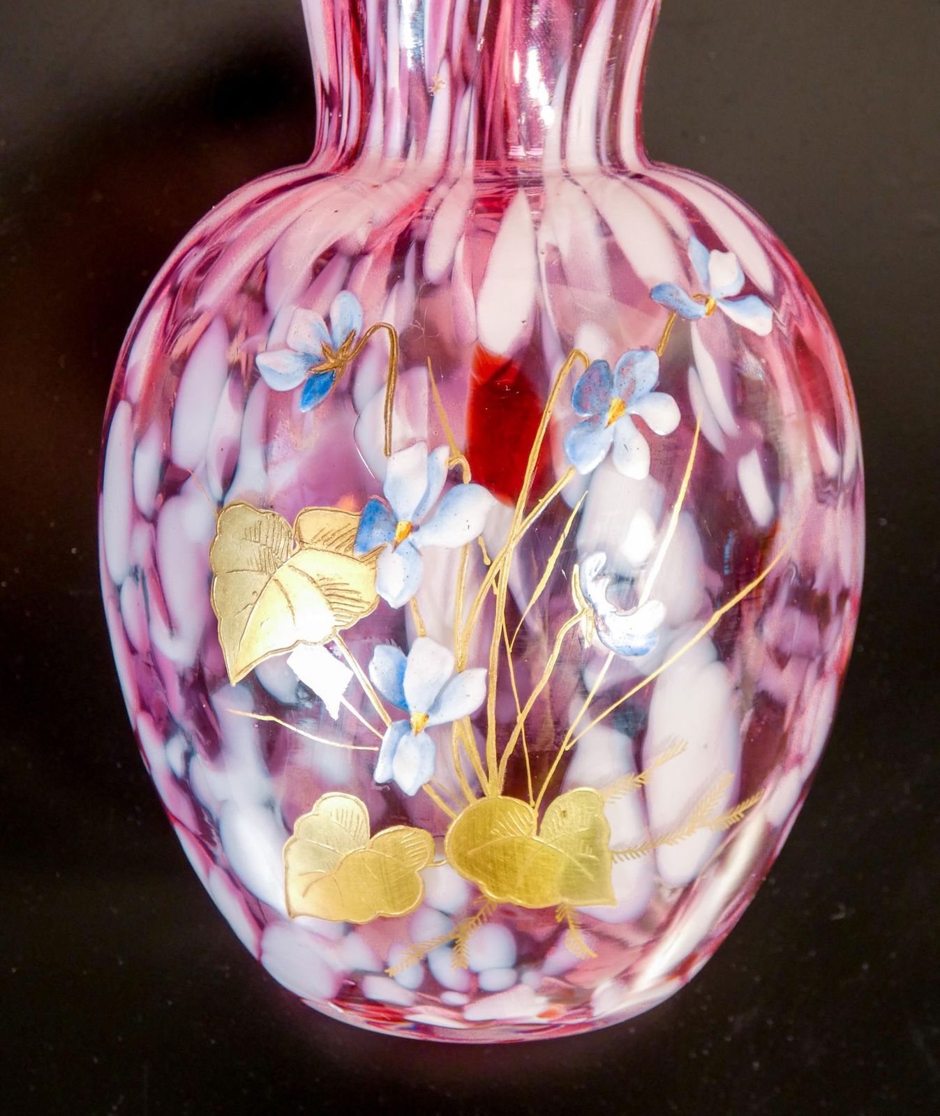 Pair Of Blown Glass Vases, "Verrerie Saint Denis" 'Post Legras', 1800 photo vinterior