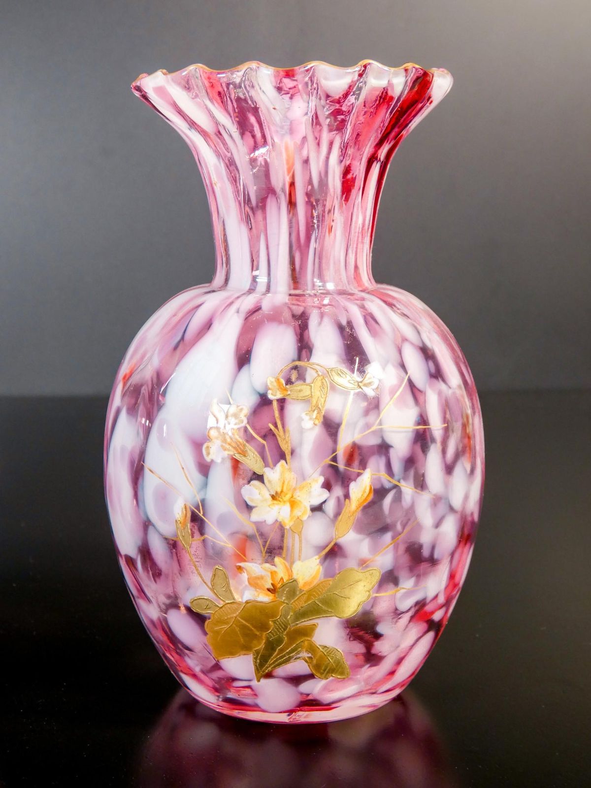 Pair Of Blown Glass Vases, "Verrerie Saint Denis" 'Post Legras', 1800 photo buy