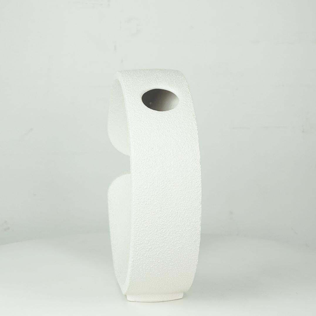 White Italian Midcentury Ceramic Vase By Roberto Rigon For Bertoncello photo Home Decor
