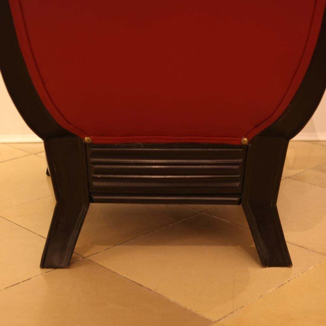 Pair Of Austrian Red Leather Art Deco Armchairs Attributed To Otto Prutscher photo vintage