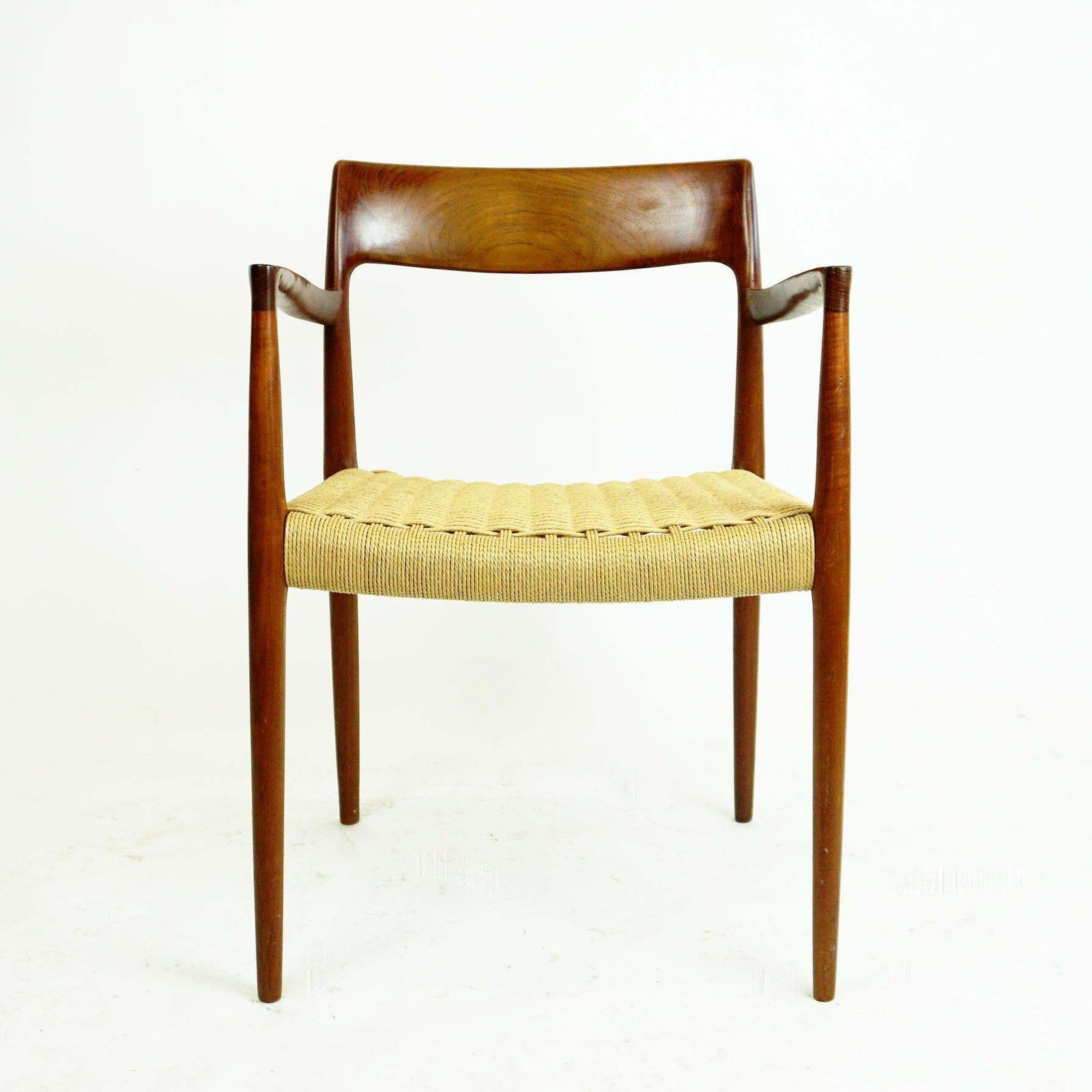 Scandinavian Modern Mod. 57 Teak And Papercord Armchair By Niels Otto Moller photo for sale