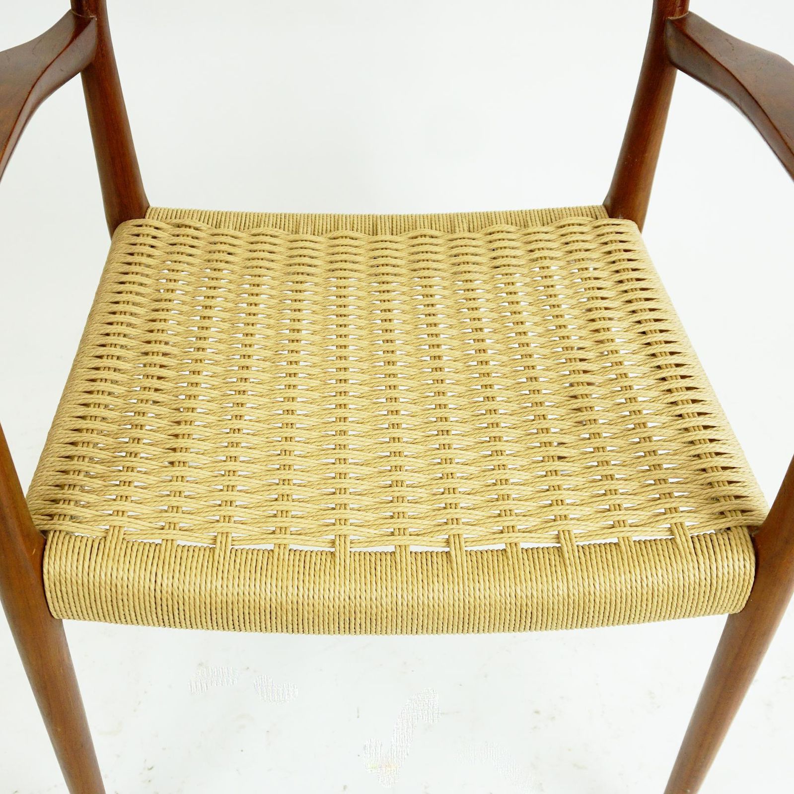 Scandinavian Modern Mod. 57 Teak And Papercord Armchair By Niels Otto Moller photo Furniture