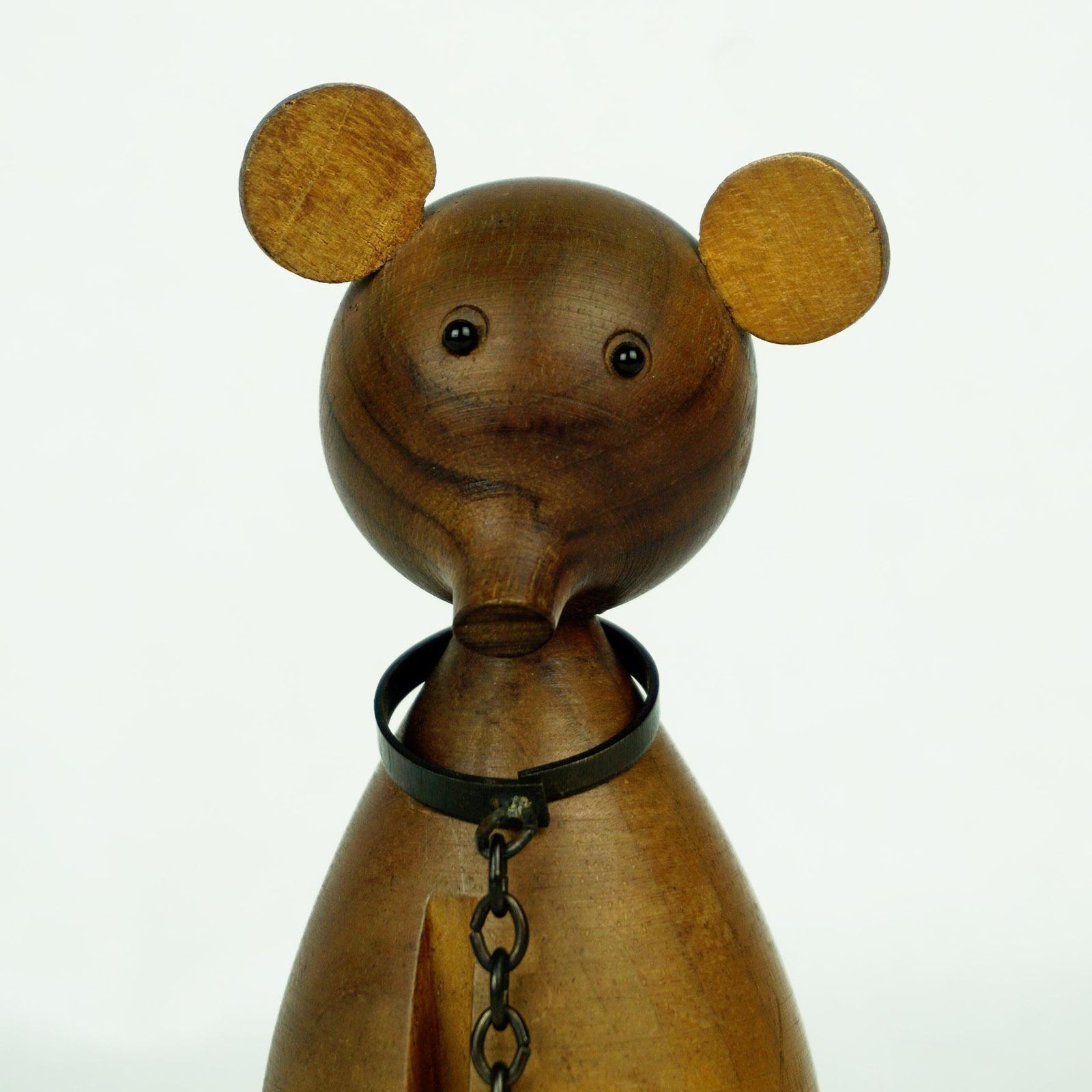 Austrian Midcentury Walnut Bear On A Chain By Werkstätte Hagenauer photo vinterior