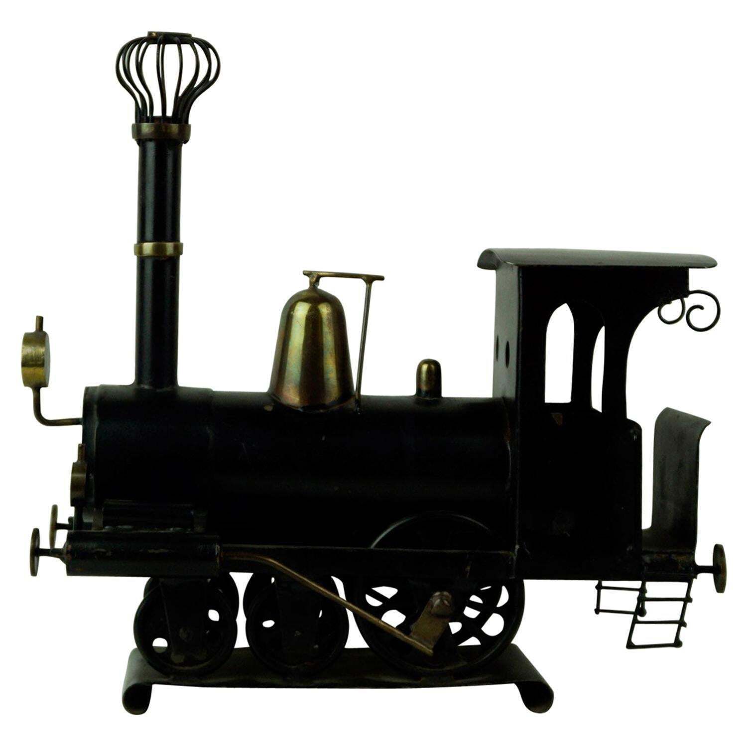 Austrian Midcentury Brass And Black Metal, Locomotive By Hagenauer Vienna photo furniture