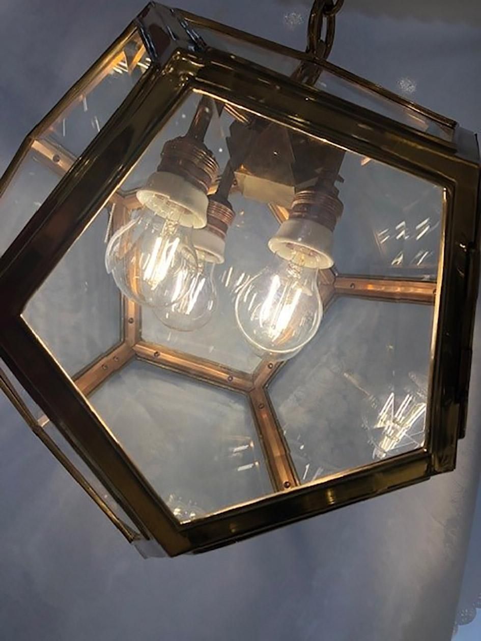 photo furniture Austrian Art Nouveau Brass And Glass Dodekaeder Lamp By Adolf Loos