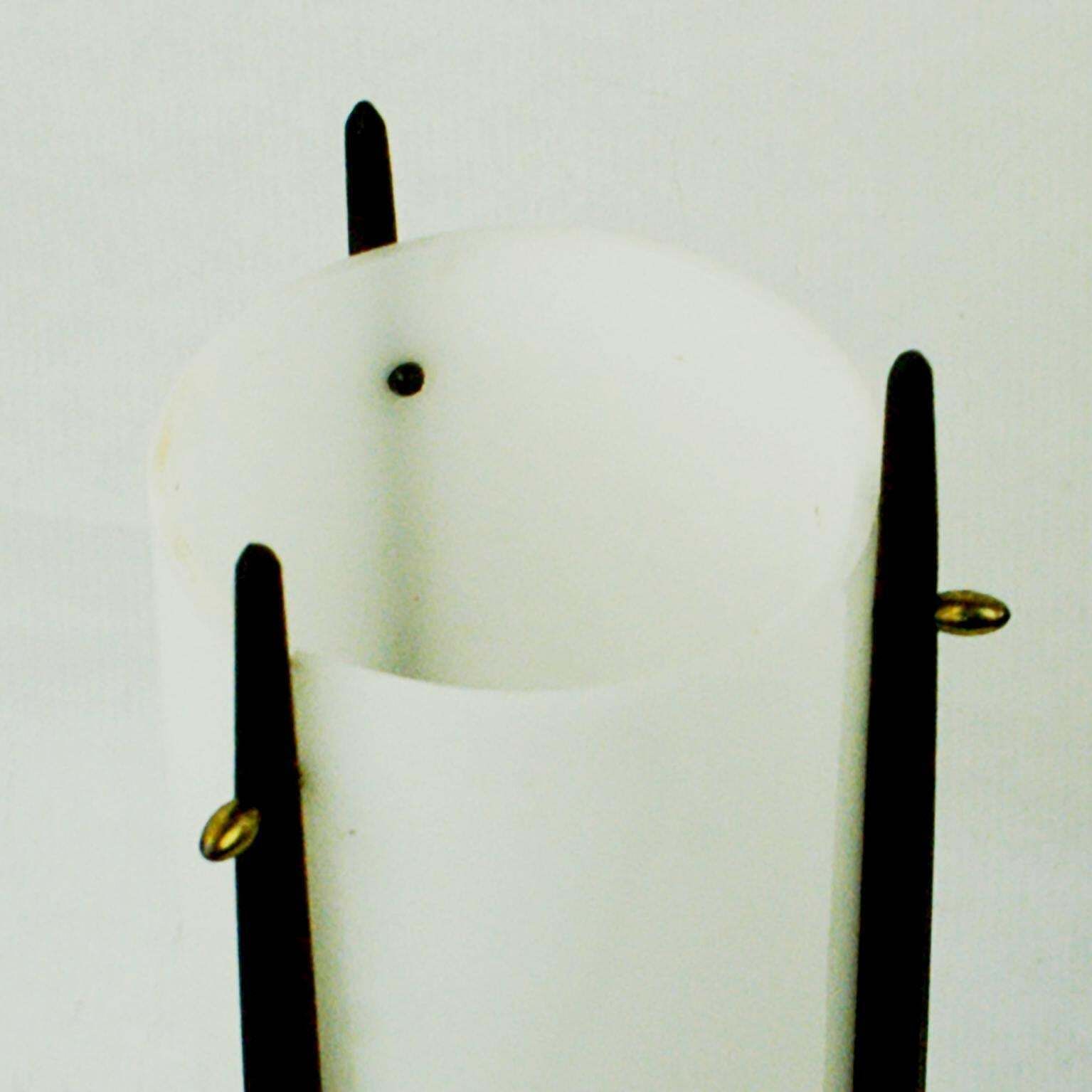 photo furniture Italian Teak And White Perspec Table Lamp By Alfaplex Milano