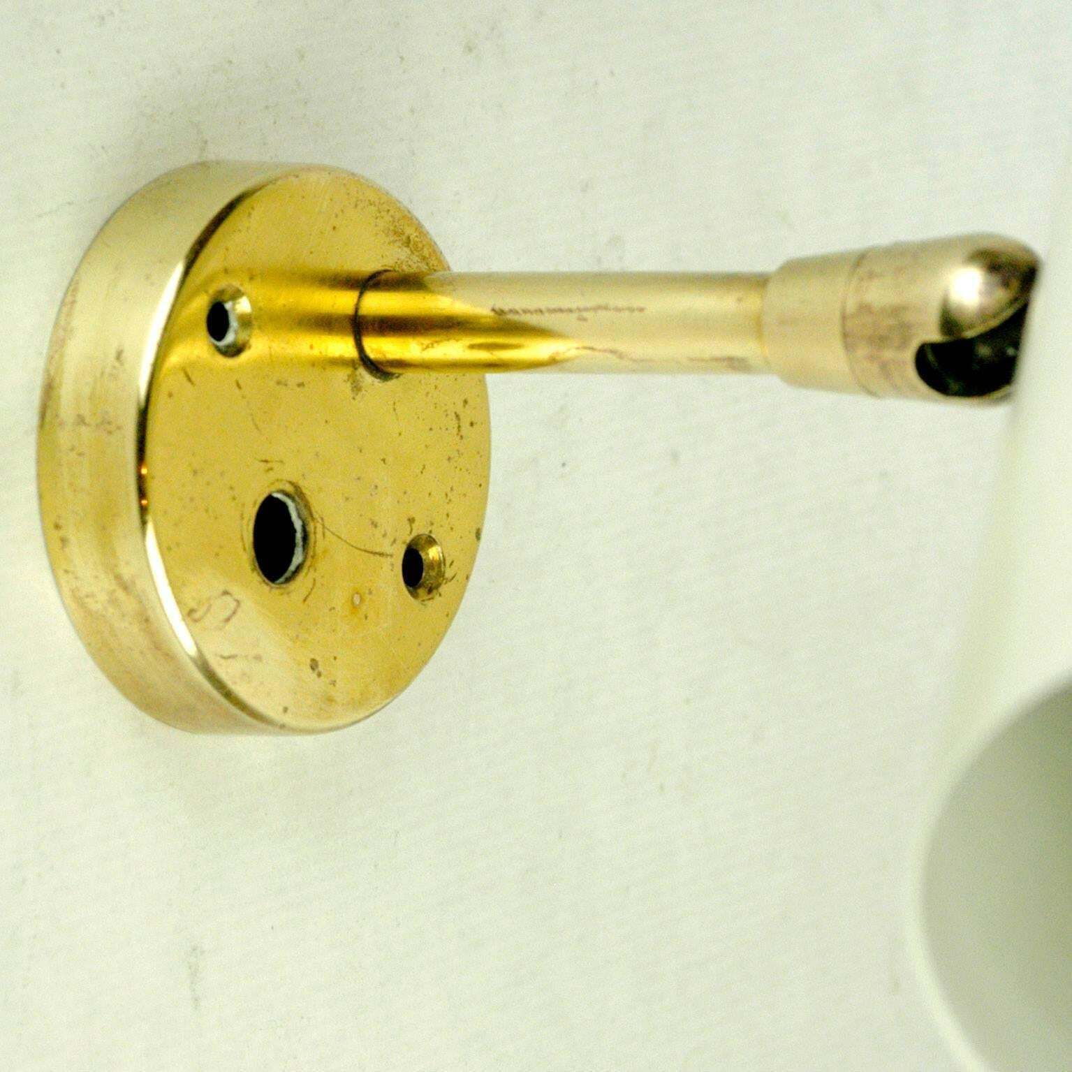 Austrian Midcentury Brass Wall Lamp With White Laquered Shade By J. T. Kalmar photo 818.0