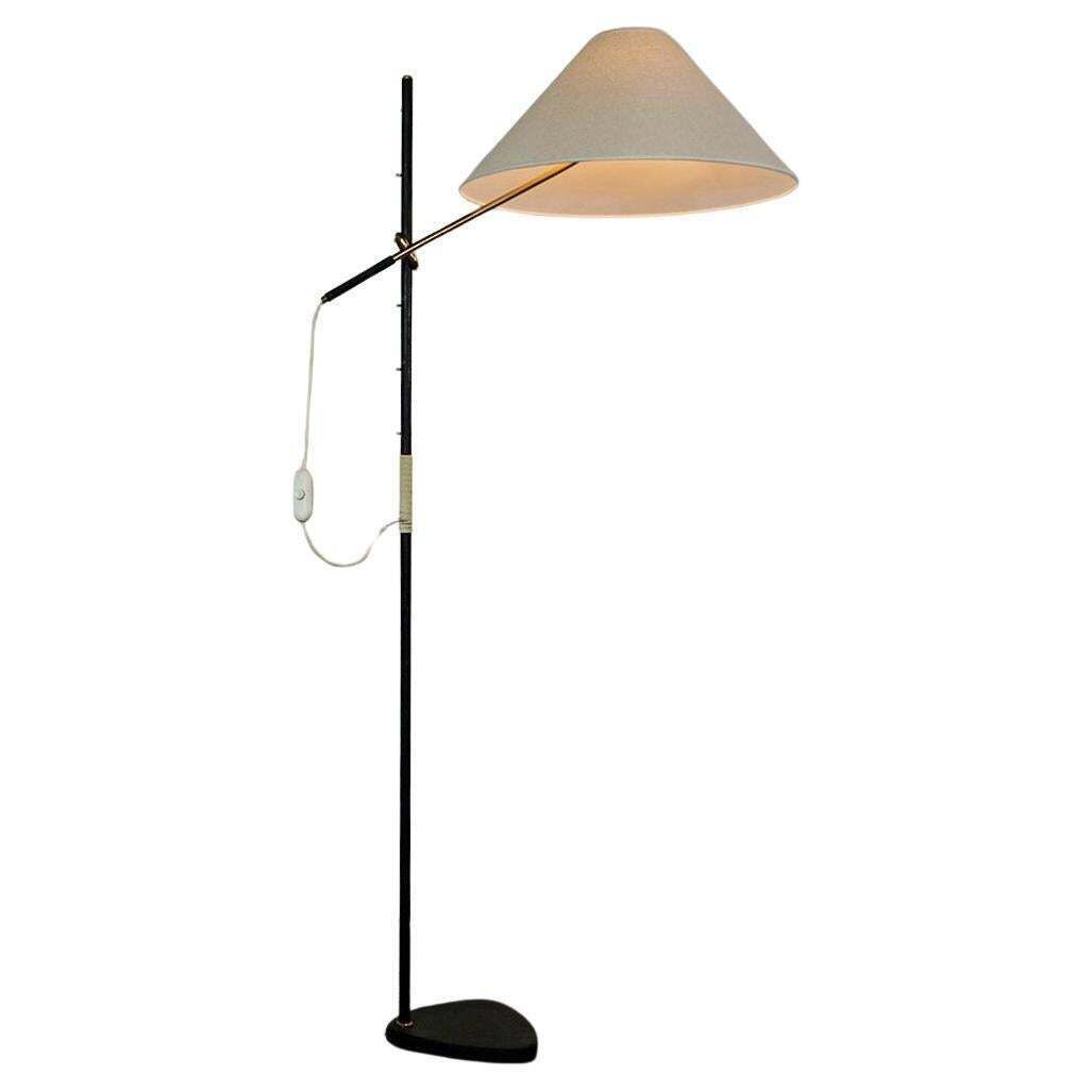 Austrian Midcentury Brass Floor Lamp Mod. 2097 Pelikan By J.T. Kalmar