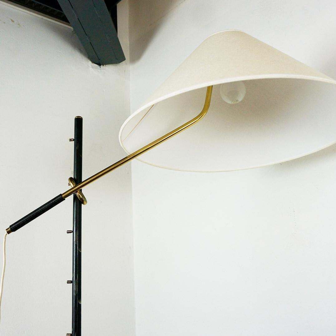 Austrian Midcentury Brass Floor Lamp Mod. 2097 Pelikan By J.T. Kalmar photo buy