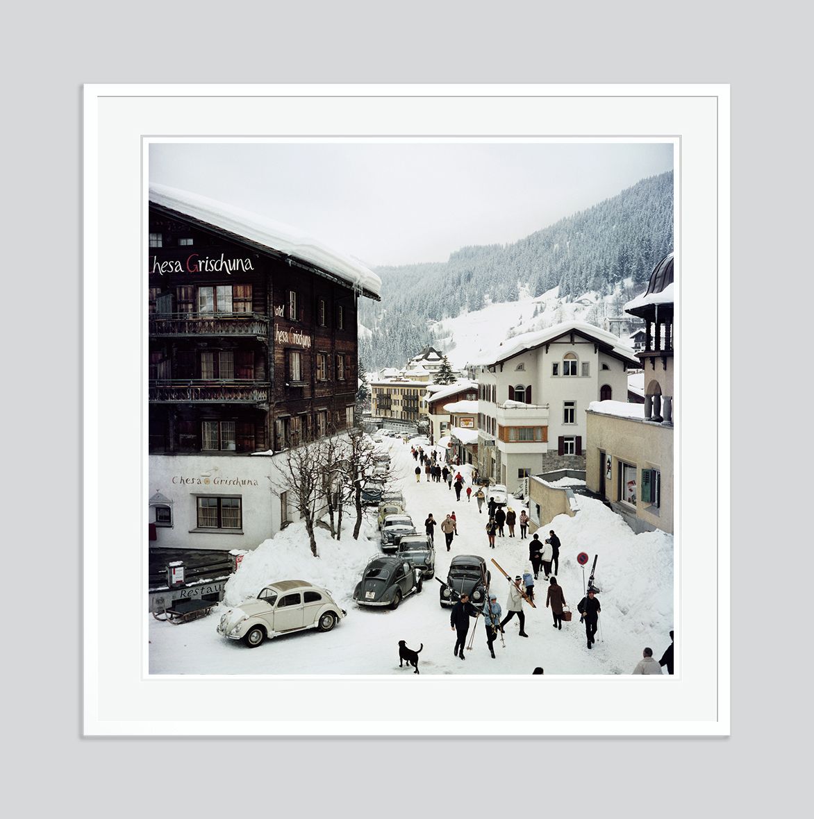 Slim Aarons 'Klosters' Framed White photo for sale