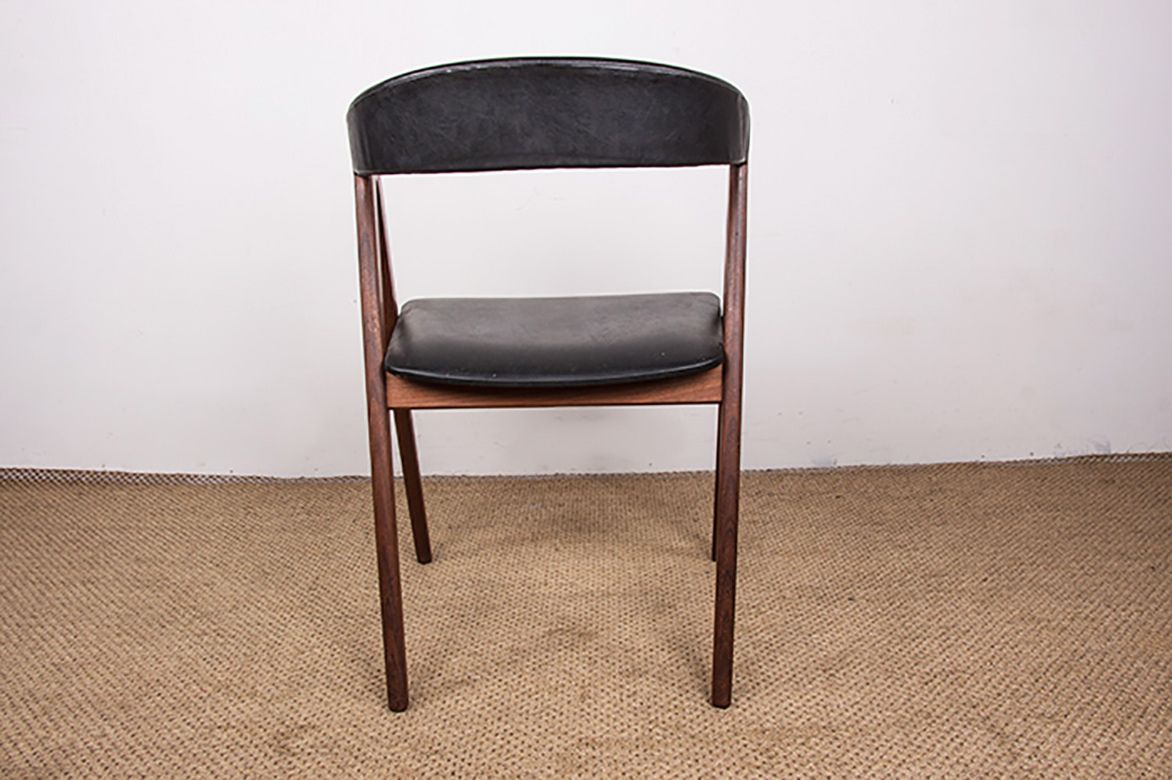 photo buy Set Of 4 Danish Chairs In Afrormosia And Skai Model 205 By Thomas Harlev For Farstrup Stolefabrik 1958.