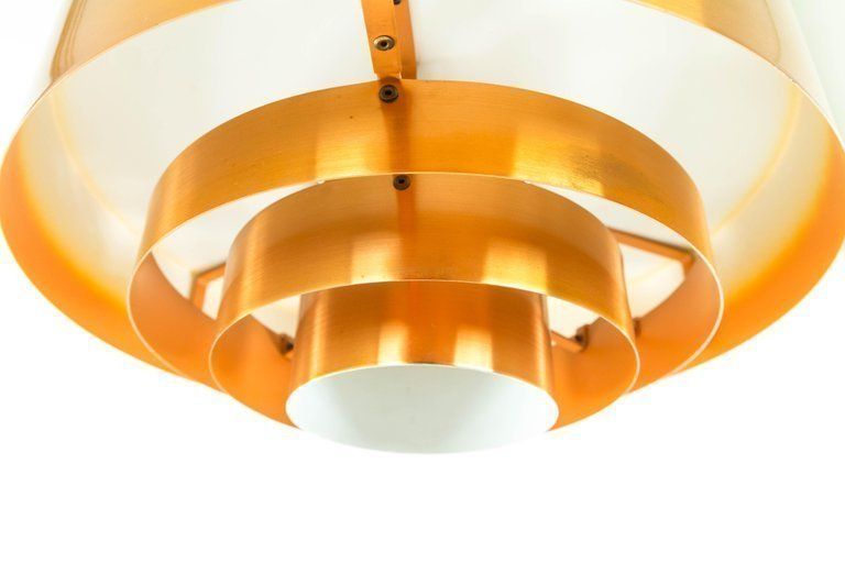 Copper Roulet Pendant By Jo Hammerborg For Fog & Mørup, 1960s photo Lighting