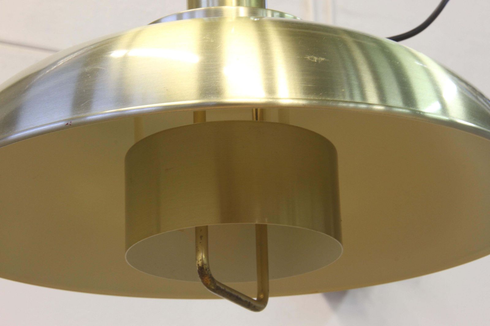 photo furniture Danish Pair Of Brass Color Hanging/Ceiling Lamp Tttributed To Company Frandsen 1