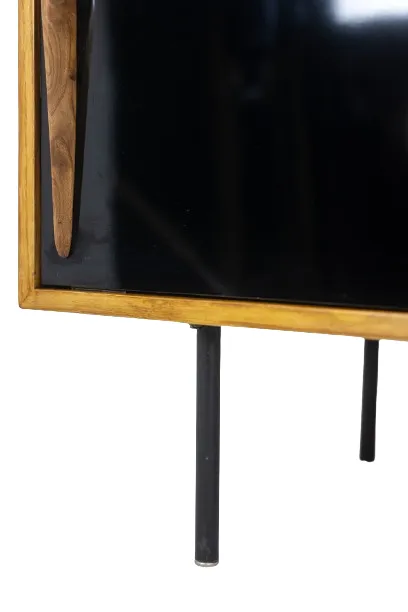 photo furniture Low Ash Sideboard With Sliding Doors. 1960s.