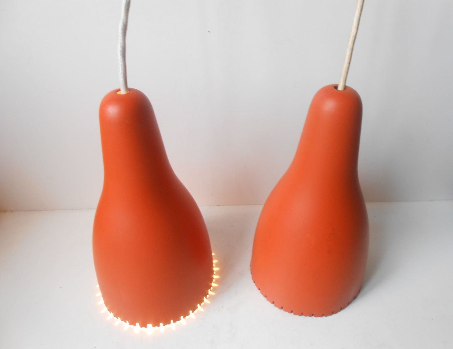 Mid Century Danish Pendant Lamps By Bent Karlby For Lyfa, 1950s, Set Of 2 photo Lighting