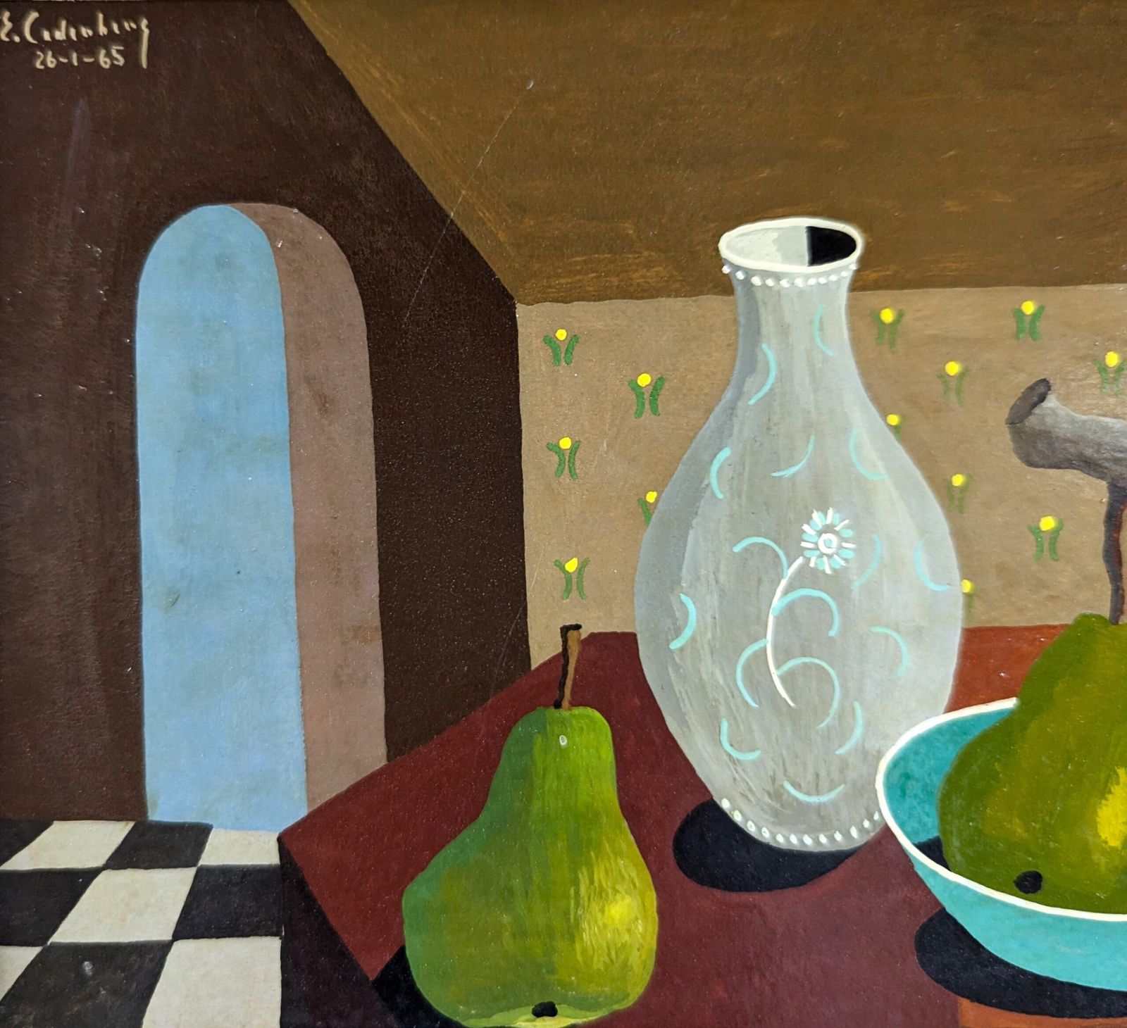 photo for sale Oil Painting Pears & Glass Vase