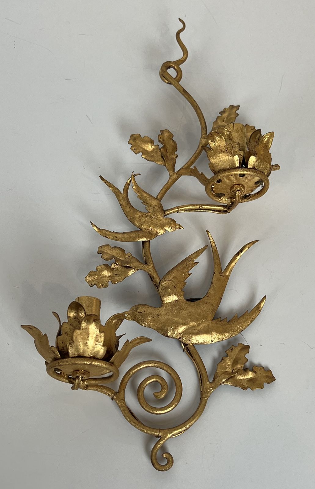 photo buy Pair Of Bird Wall Lights In Gilded Metal In The Style Of Maison Baguès