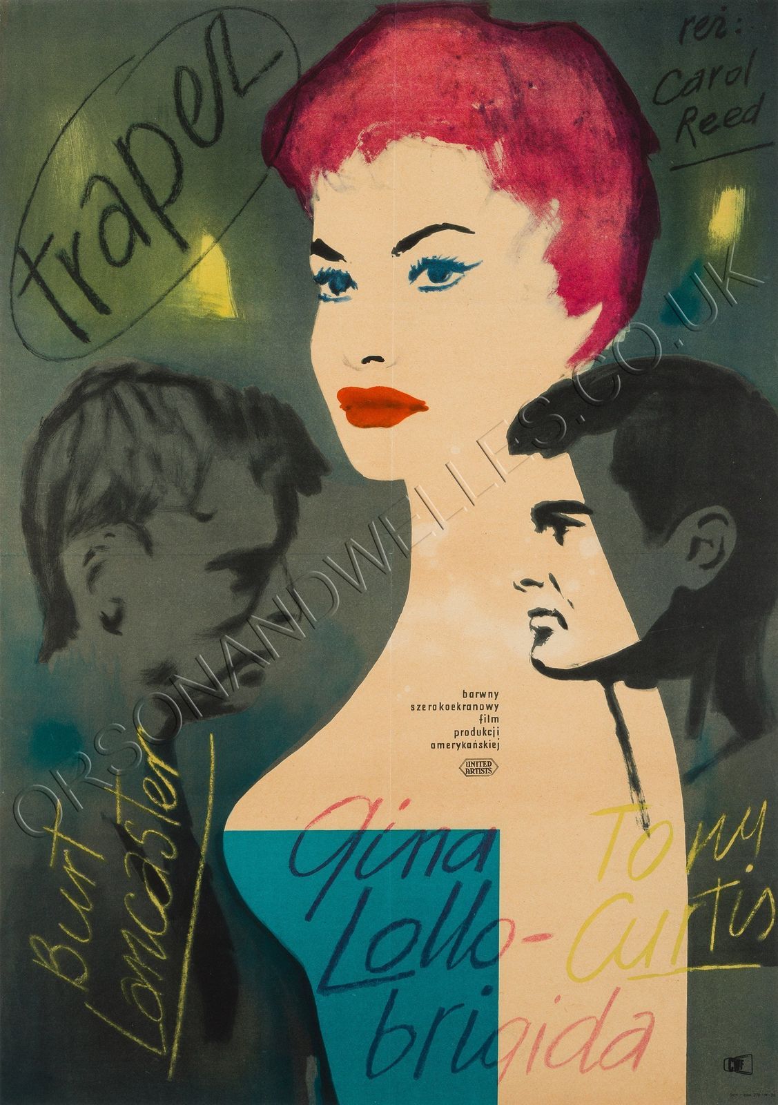Trapeze Original Vintage Film / Movie Poster 1956 Polish