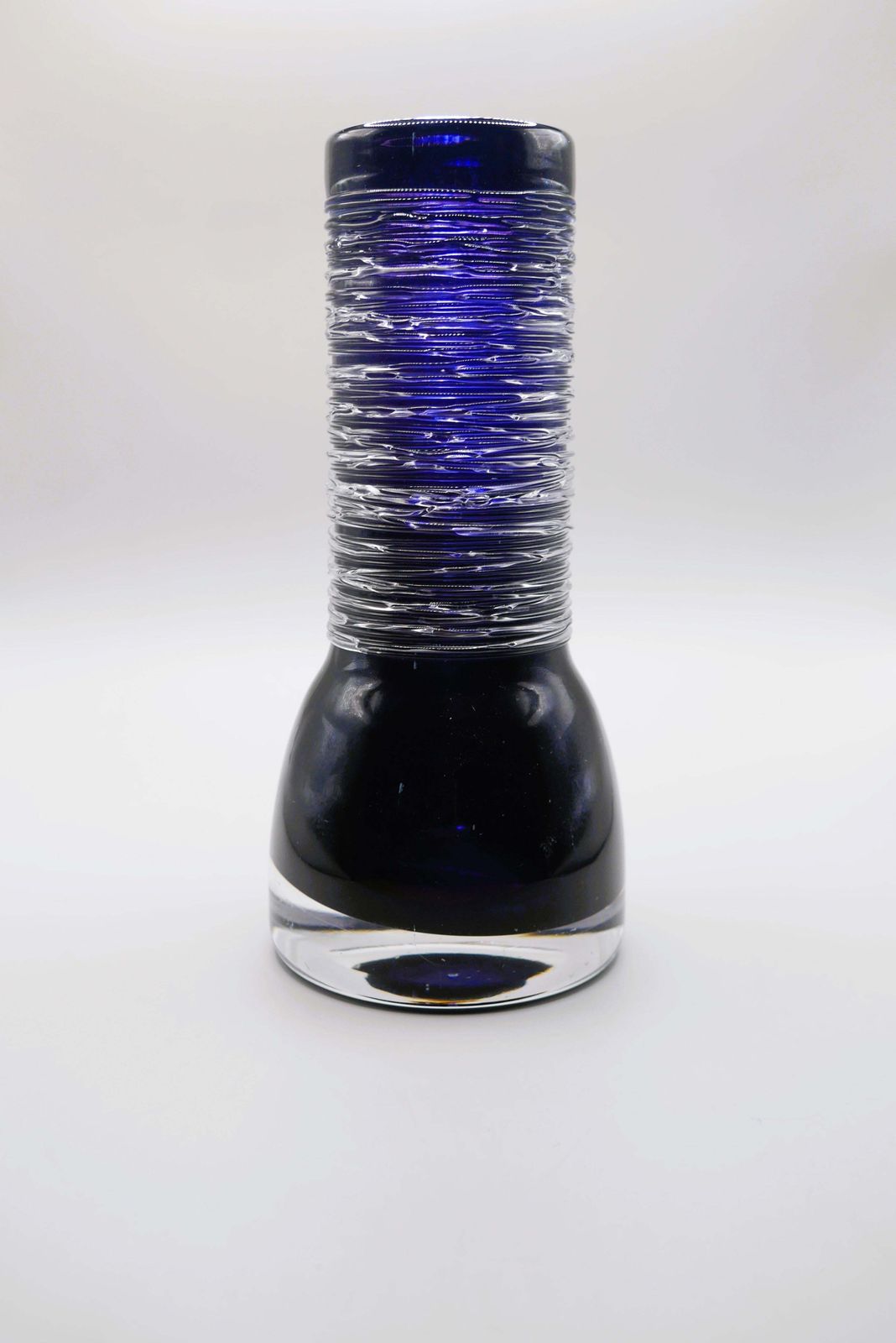 photo for sale Purple Glass Vase By Bengt Edenfalk For Skruf, Sweden, 1970s, Signed And Dated