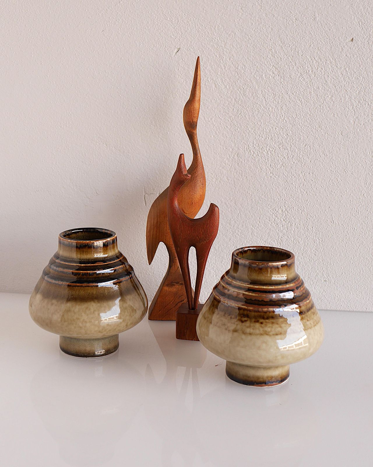 Pair Of Vases By Olle Alberius From The 'Bamboo' Series For Rörstrand photo furniture