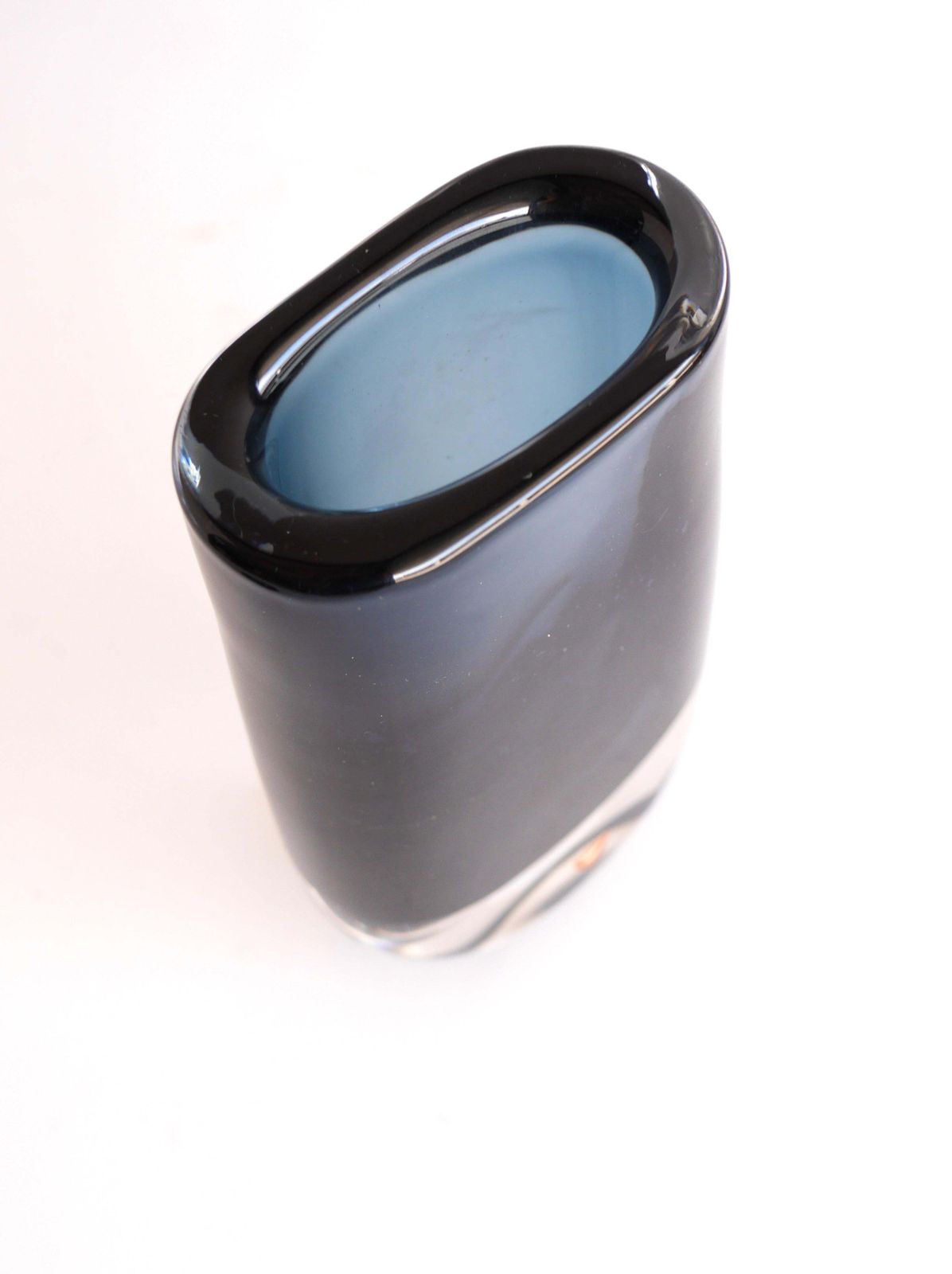 photo buy Nils Landberg Glass Vase And Bowl "Midnight Blue Dusk" For Orrefors, Sweden