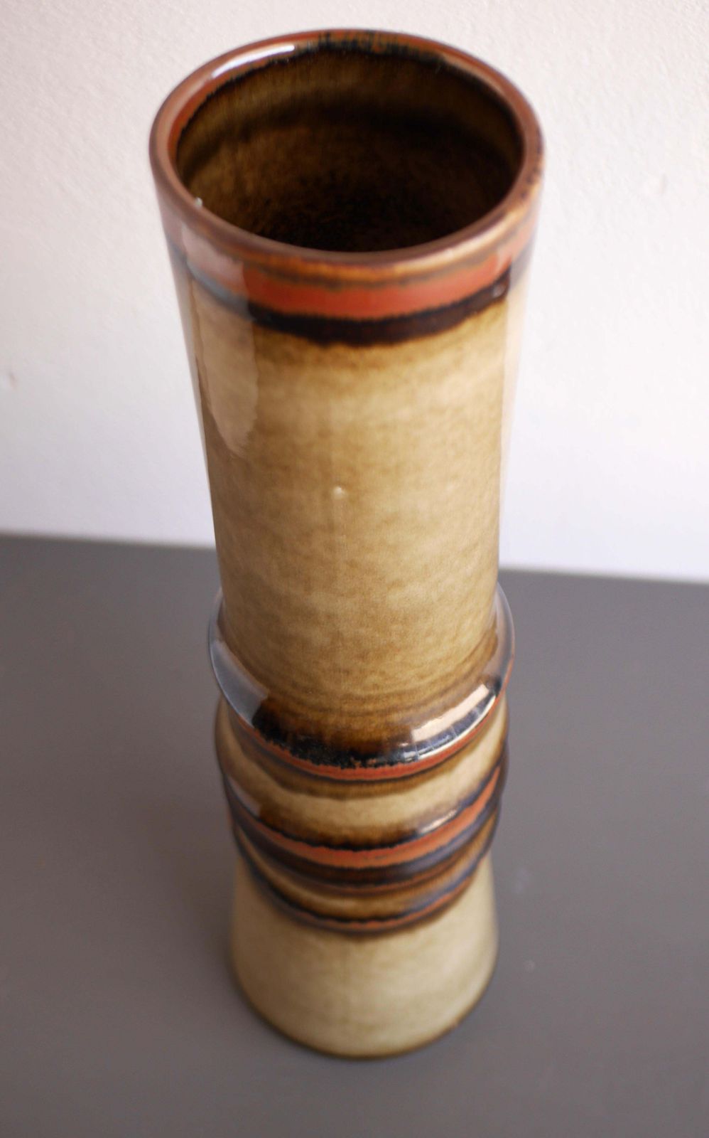 Zeer Grote Mid Century Modern Keramische Vaas, "Bamboo", Door Alberius, Zweden photo for sale