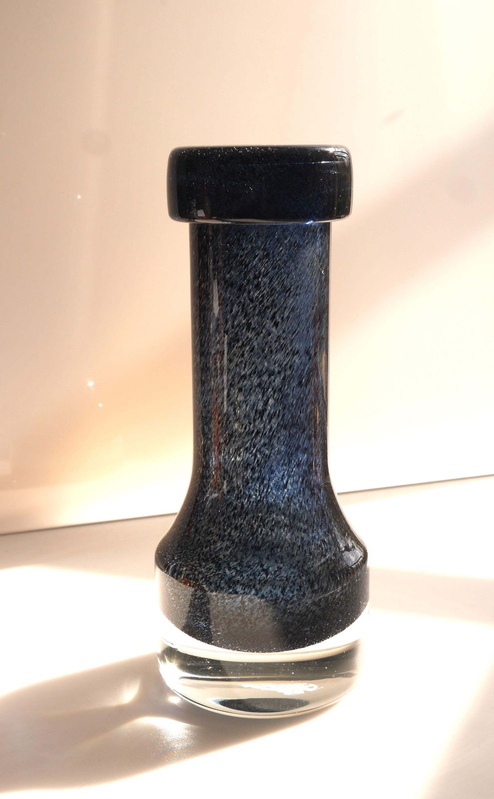 photo for sale Blue Glass Vase Known As "Oxid" By Bo Borgström For åseda, Sweden