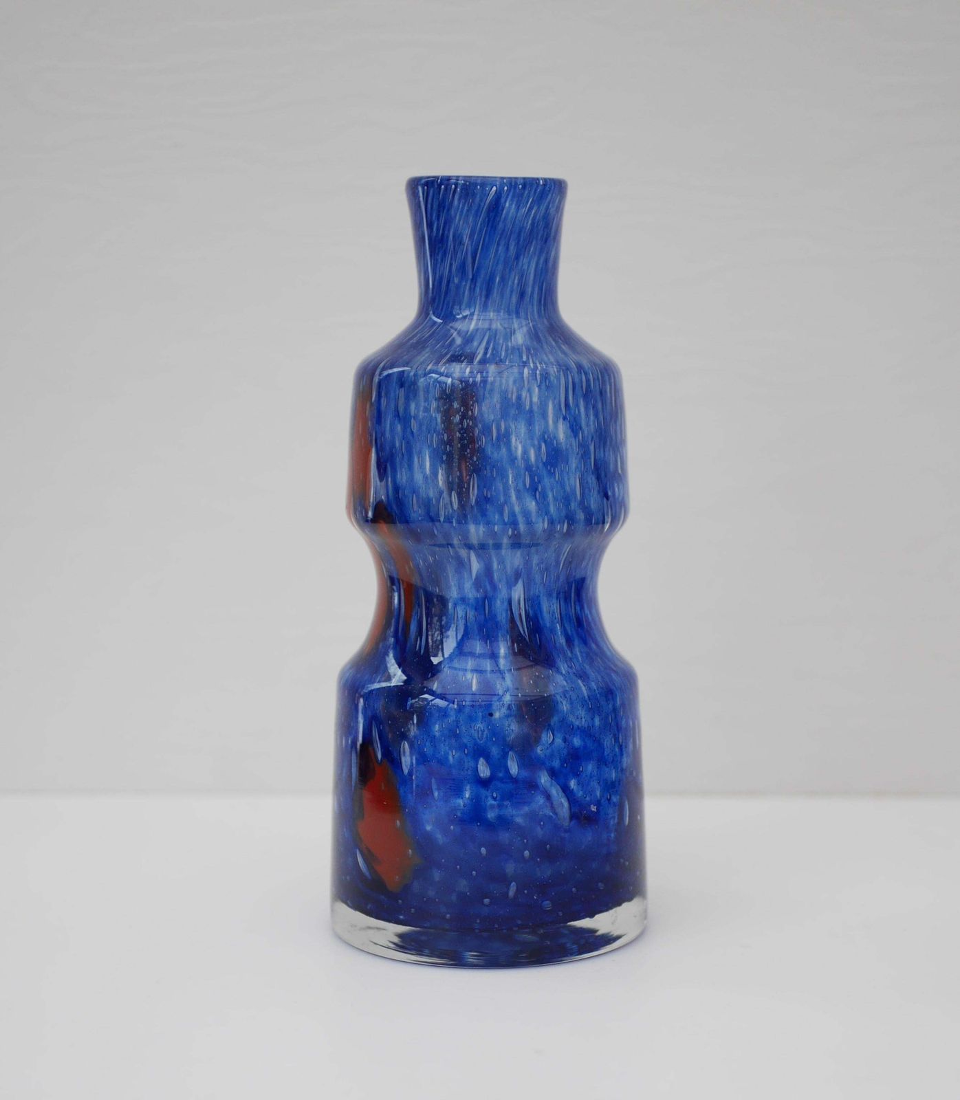 Blue Glass Art Vase From 'Prachen' Glass Works photo furniture