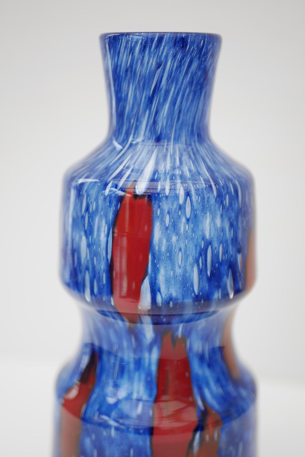 Blue Glass Art Vase From 'Prachen' Glass Works photo vintage