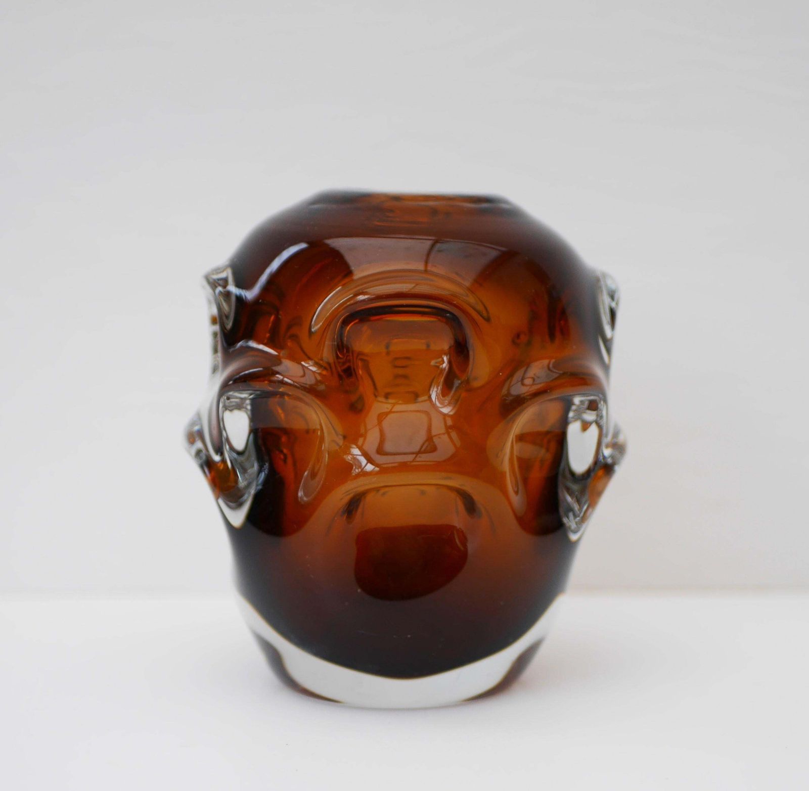Scandinavian Modern Dark Amber Art Glass Vase By Augustsson For åseda, Sweden photo furniture