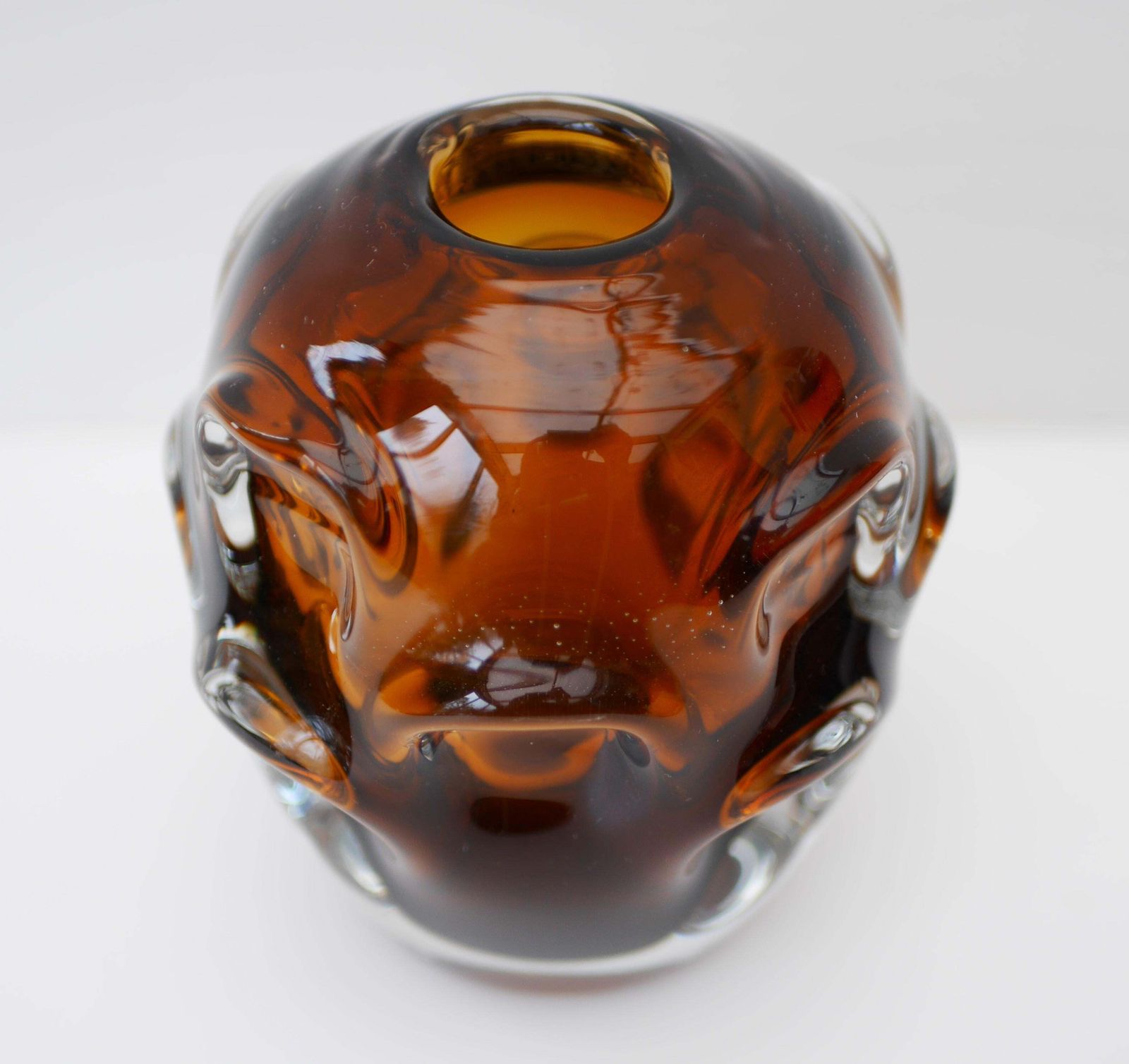 Scandinavian Modern Dark Amber Art Glass Vase By Augustsson For åseda, Sweden photo 348.0