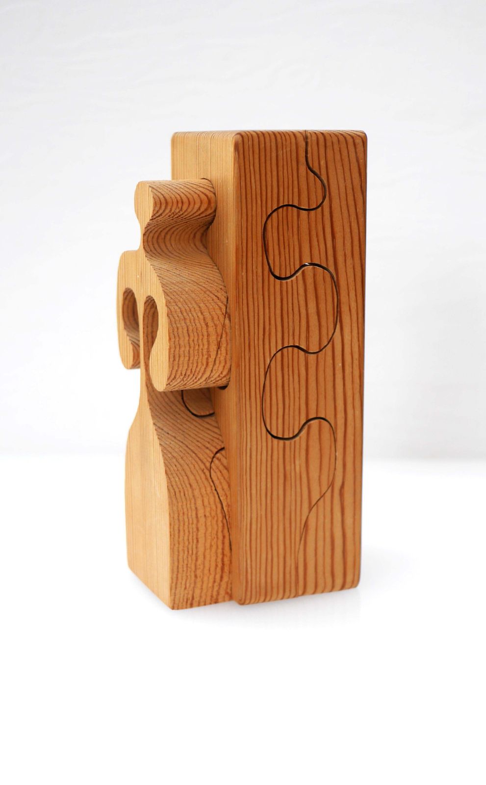 photo vinterior Houten Puzzelsculptuur Van Gunnar Kanevad Voor Gamla Linköping, Zweden, 1962