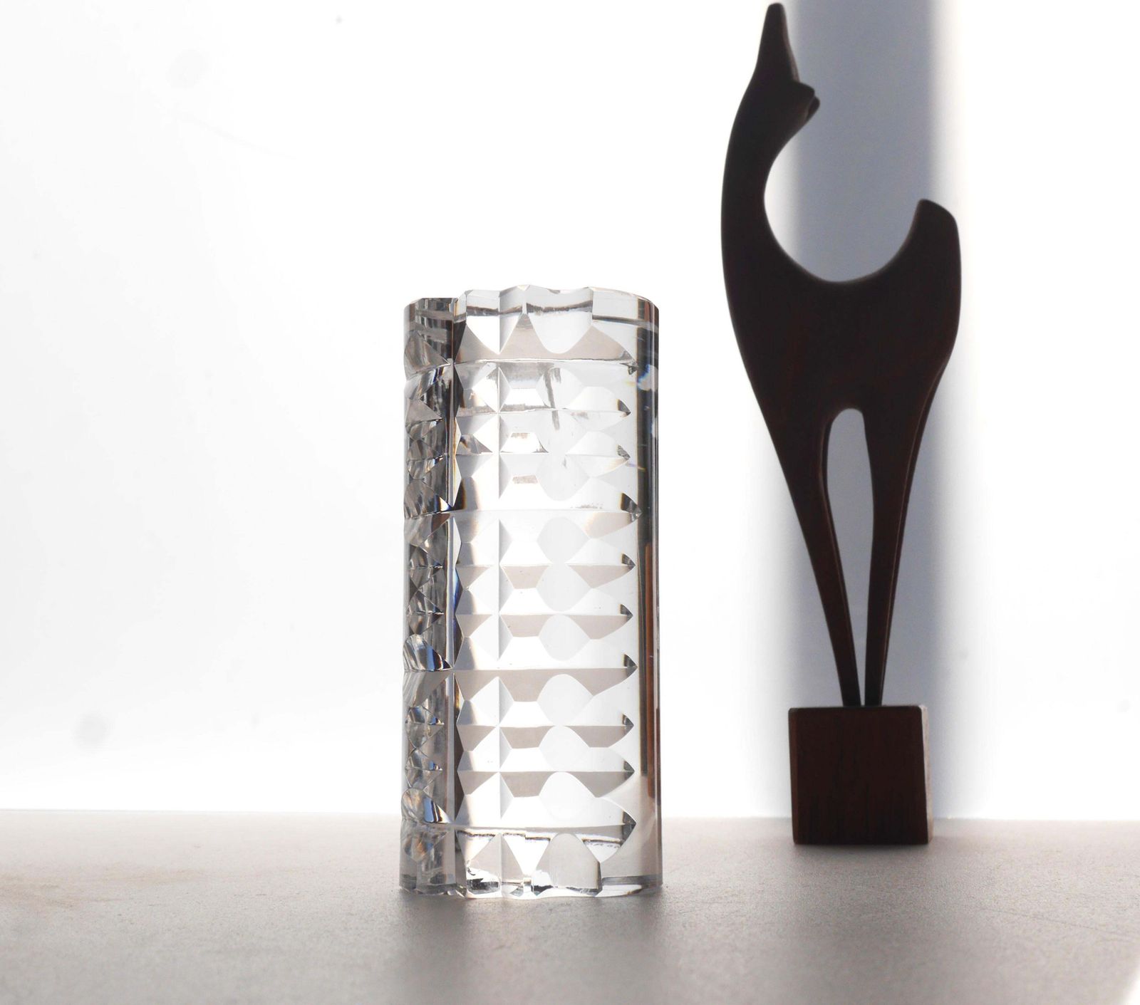 Home Decor Mona Morales Crystal Hand Cut Decorative Art Vase And Art Object, Kosta, Sweden photo
