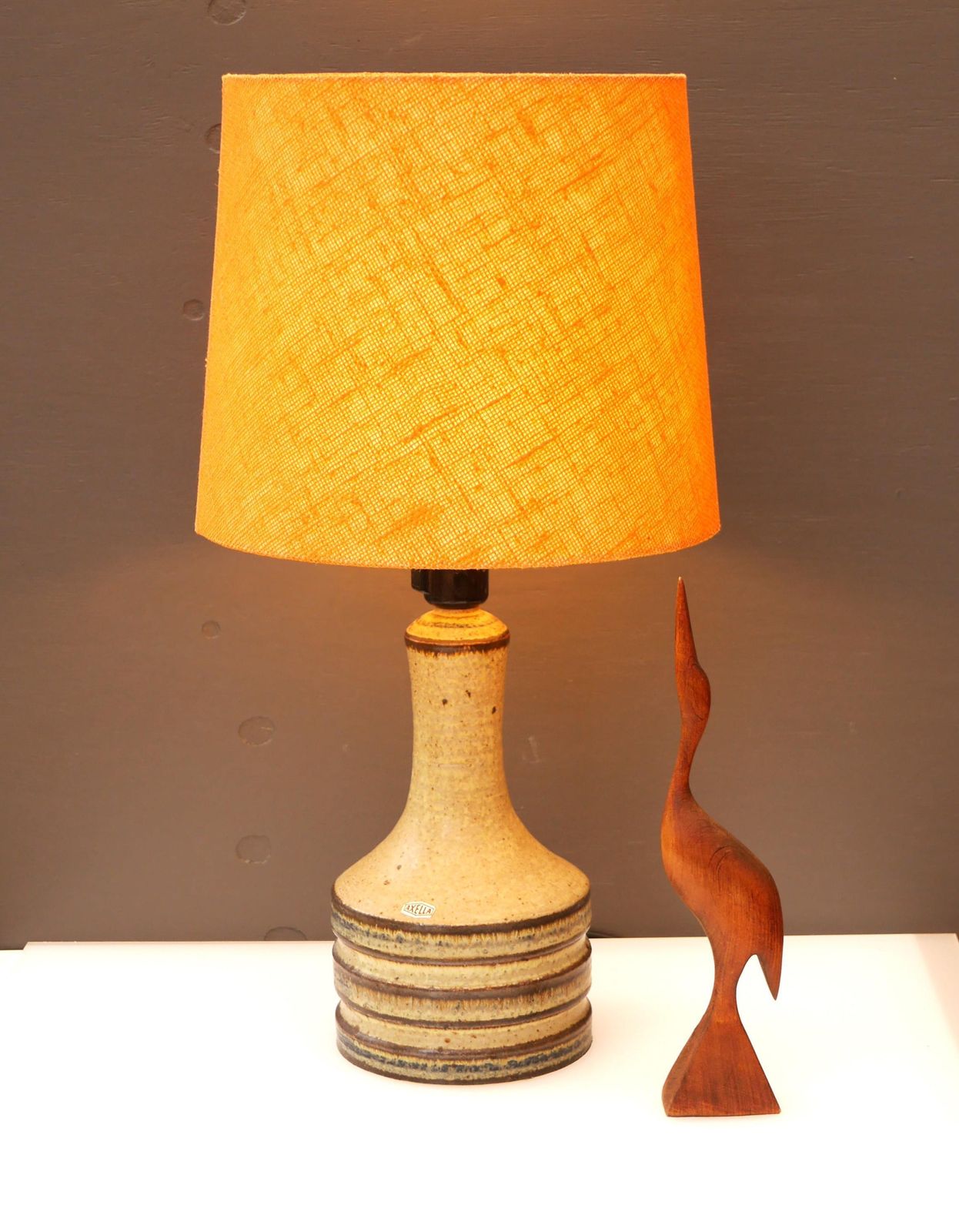 Mid Century Modern Keramische Grote Tafellamp Van Axella, Denemarken photo furniture